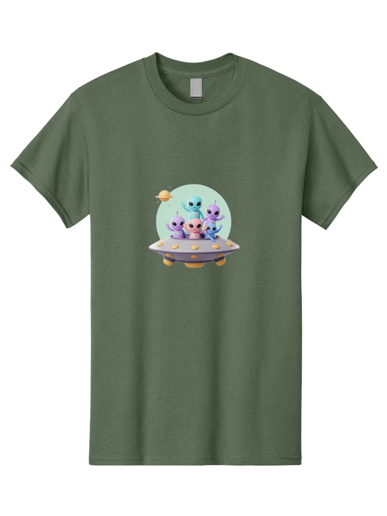 Aliens-In-Ufo Men'S Graphic Tee, 100% Cotton, Comfortable Casual Summer Wear, Machine Washable, Aliens In Ufo, Cartoon Characters, Science Fiction, Extraterrestrial Life, Ufo Sighting, Alien Invasion, Space Travel, Fantastical Creatures, Bab637 15