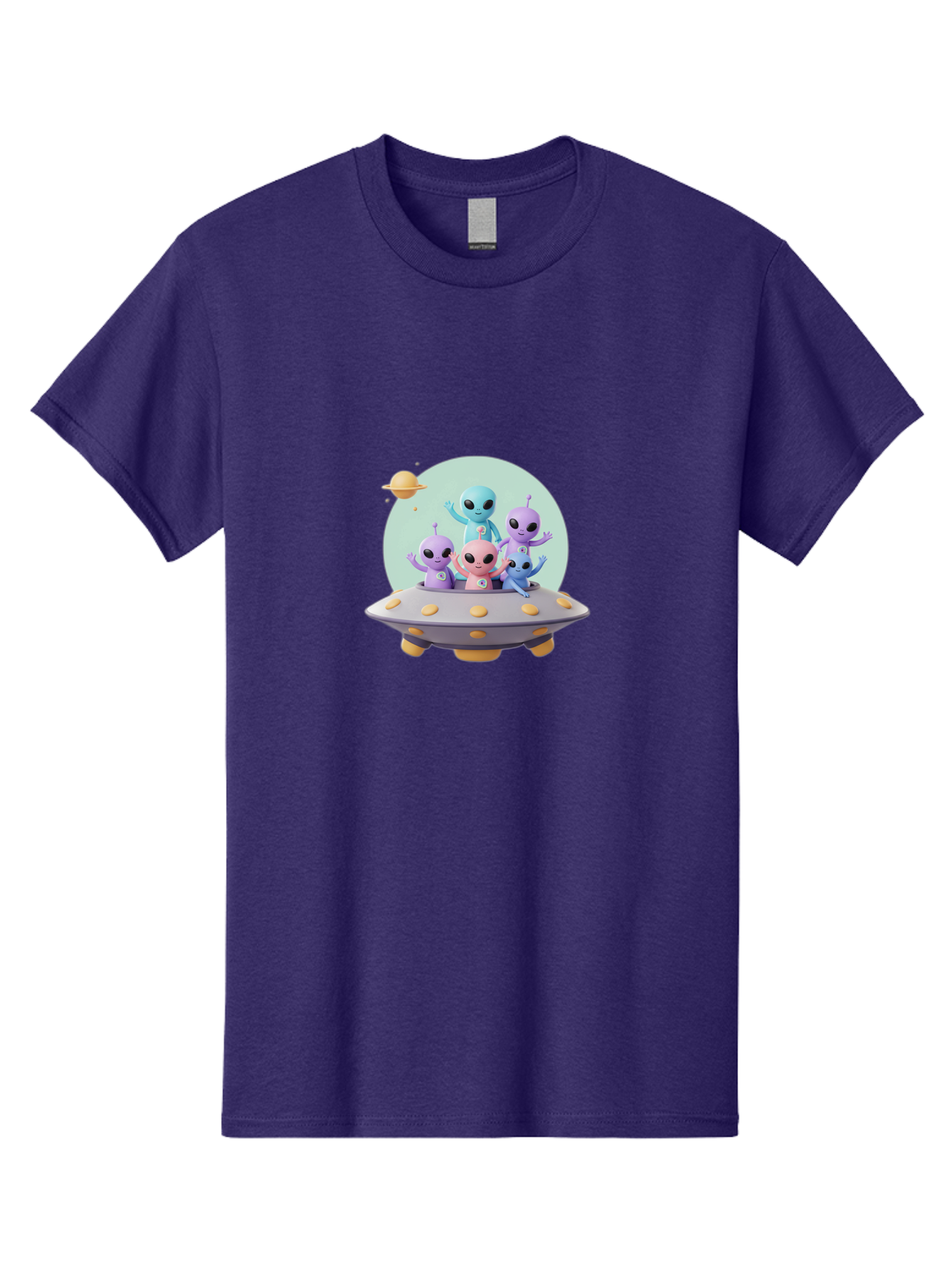 Aliens-In-Ufo Men'S Graphic Tee, 100% Cotton, Comfortable Casual Summer Wear, Machine Washable, Aliens In Ufo, Cartoon Characters, Science Fiction, Extraterrestrial Life, Ufo Sighting, Alien Invasion, Space Travel, Fantastical Creatures, Bab637 3
