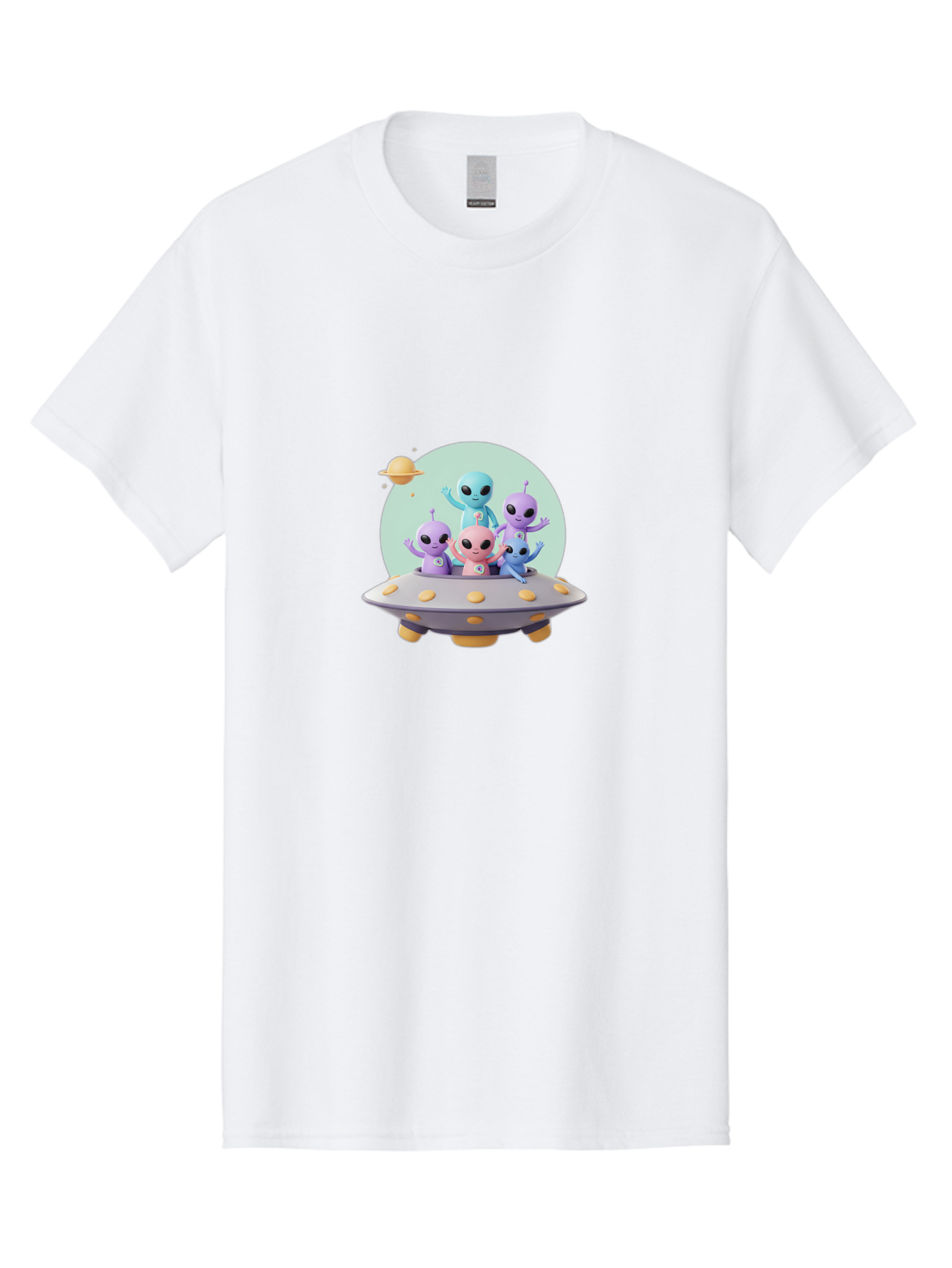 Aliens-In-Ufo Men'S Graphic Tee, 100% Cotton, Comfortable Casual Summer Wear, Machine Washable, Aliens In Ufo, Cartoon Characters, Science Fiction, Extraterrestrial Life, Ufo Sighting, Alien Invasion, Space Travel, Fantastical Creatures, Bab637 7