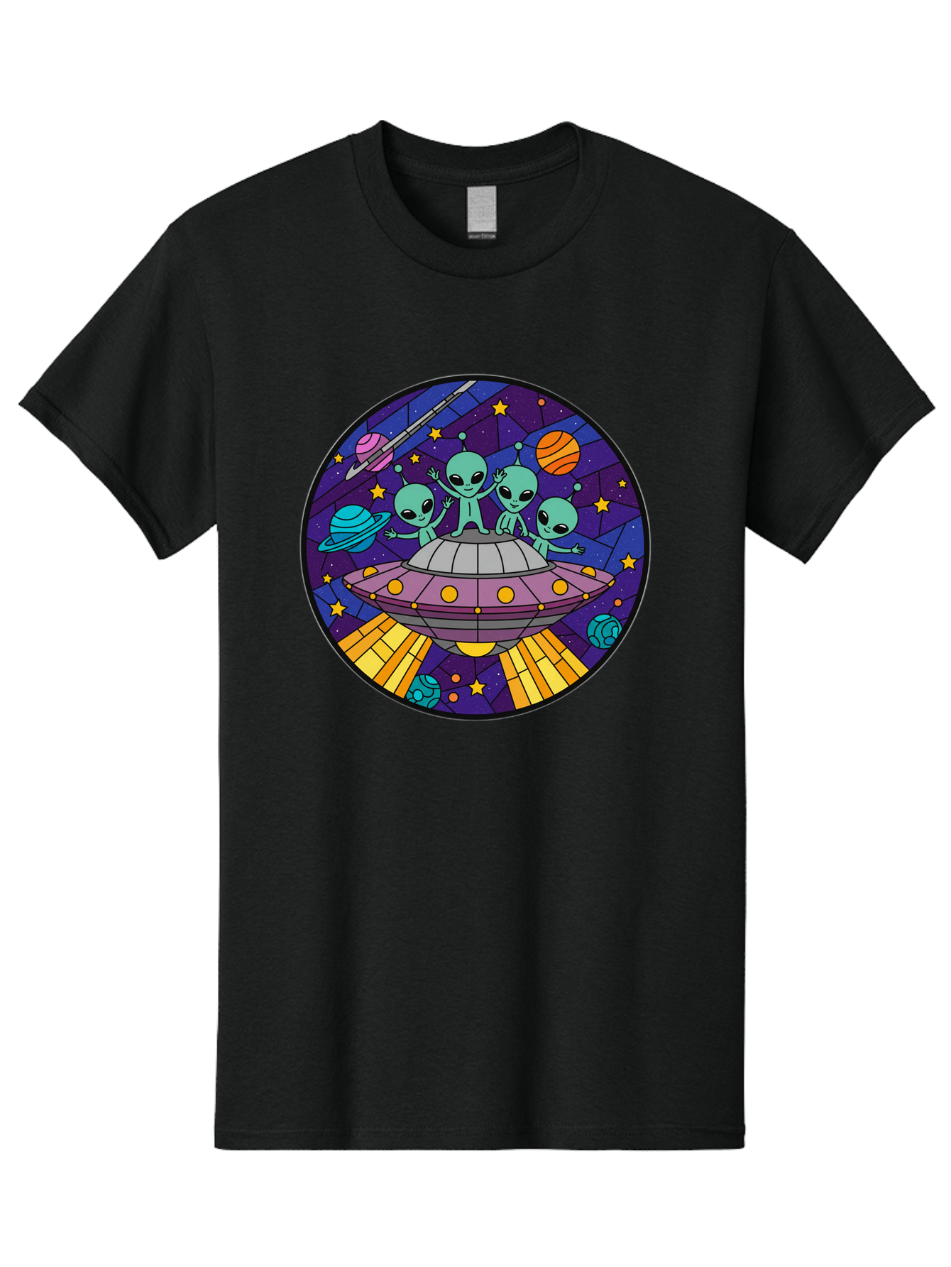 Aliens-On-Ufo-1 Men'S Graphic Tee, 100% Cotton, Comfortable Casual Summer Wear, Machine Washable, Aliens On A Spaceship, Cartoon Aliens, Ufo Sighting, Extraterrestrial Life, Space Travel, Planetary Exploration, Intergalactic Adventure, Bab639 11