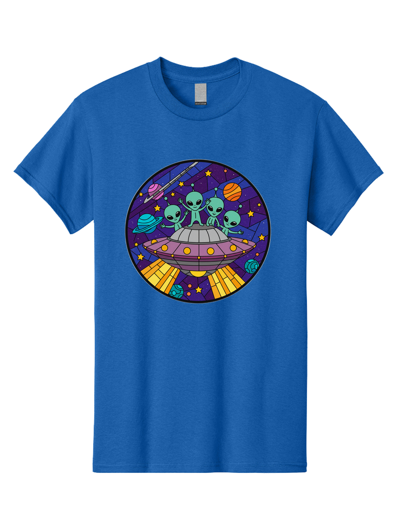 Aliens-On-Ufo-1 Men'S Graphic Tee, 100% Cotton, Comfortable Casual Summer Wear, Machine Washable, Aliens On A Spaceship, Cartoon Aliens, Ufo Sighting, Extraterrestrial Life, Space Travel, Planetary Exploration, Intergalactic Adventure, Bab639 9