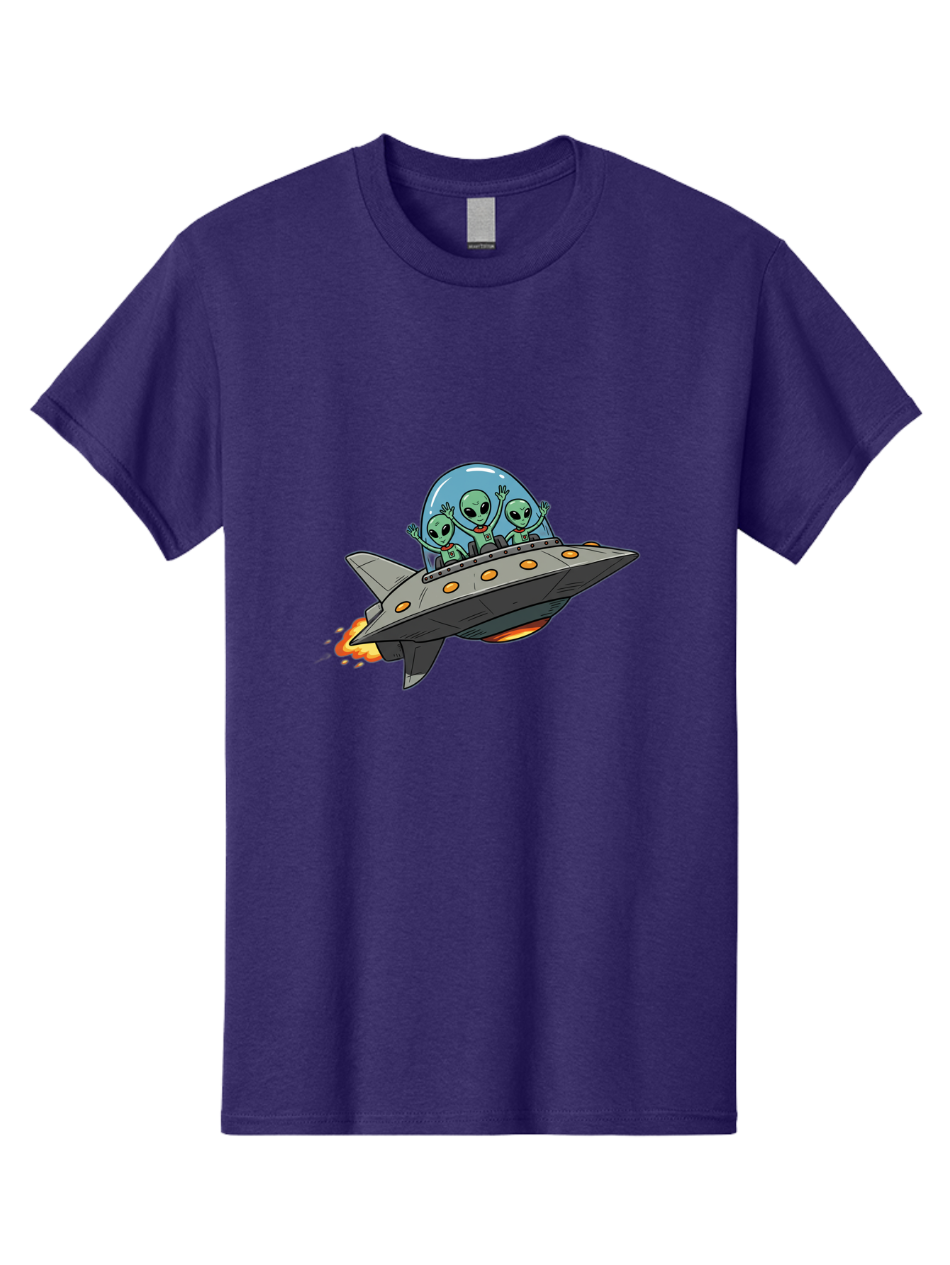 Aliens-On-Ufo-3 Men'S Graphic Tee, 100% Cotton, Comfortable Casual Summer Wear, Machine Washable, Cartoon Aliens, Grey Spaceship, Extraterrestrial Travel, Alien Adventure, Sci-Fi, Futuristic, Space Exploration, Friendly Aliens, Bab641 14