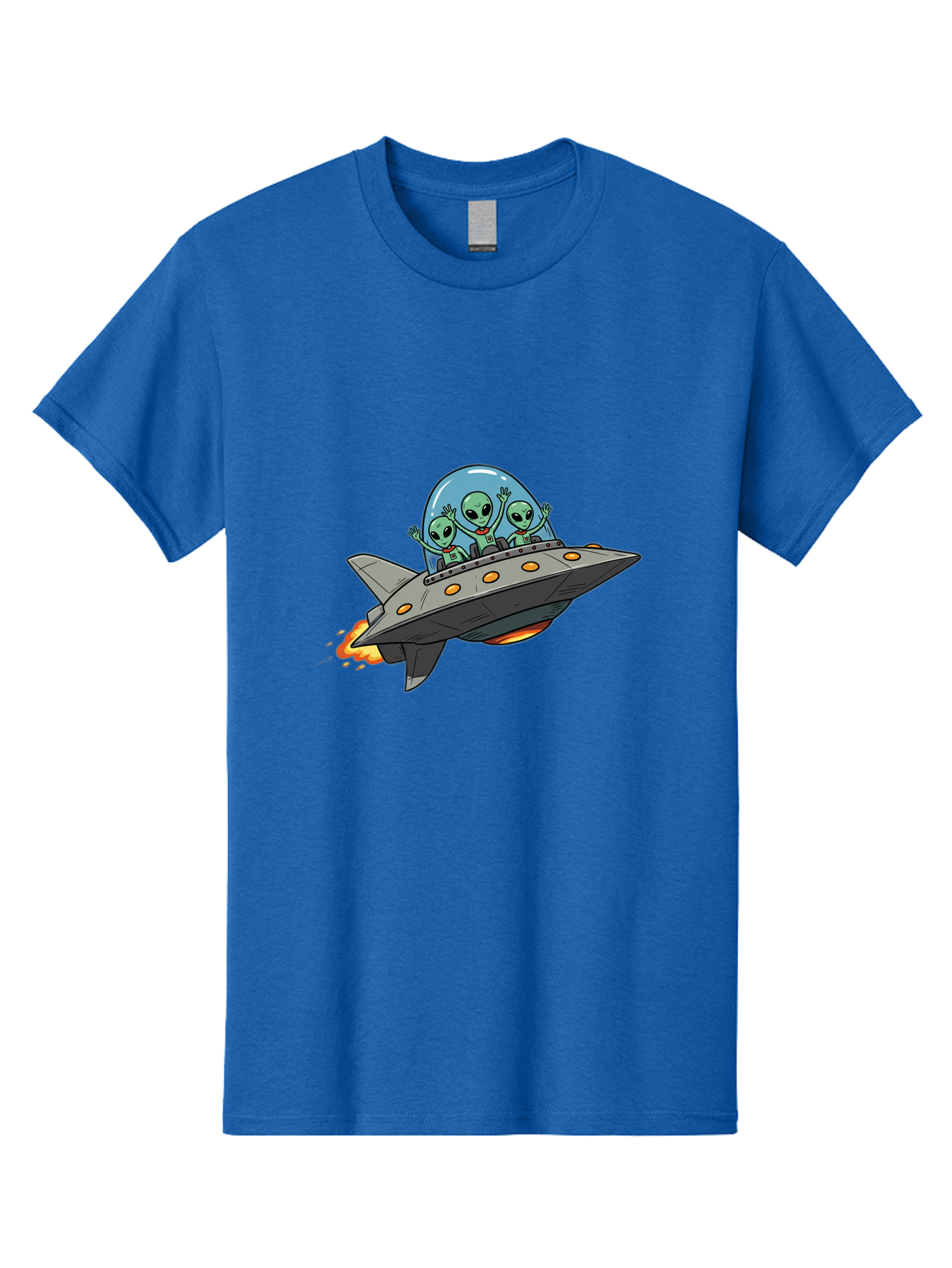 Aliens-On-Ufo-3 Men'S Graphic Tee, 100% Cotton, Comfortable Casual Summer Wear, Machine Washable, Cartoon Aliens, Grey Spaceship, Extraterrestrial Travel, Alien Adventure, Sci-Fi, Futuristic, Space Exploration, Friendly Aliens, Bab641 3