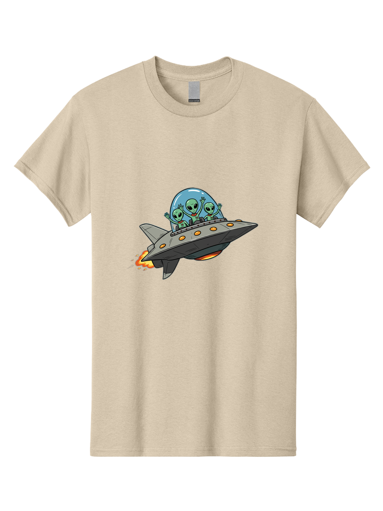 Aliens-On-Ufo-3 Men'S Graphic Tee, 100% Cotton, Comfortable Casual Summer Wear, Machine Washable, Cartoon Aliens, Grey Spaceship, Extraterrestrial Travel, Alien Adventure, Sci-Fi, Futuristic, Space Exploration, Friendly Aliens, Bab641 10