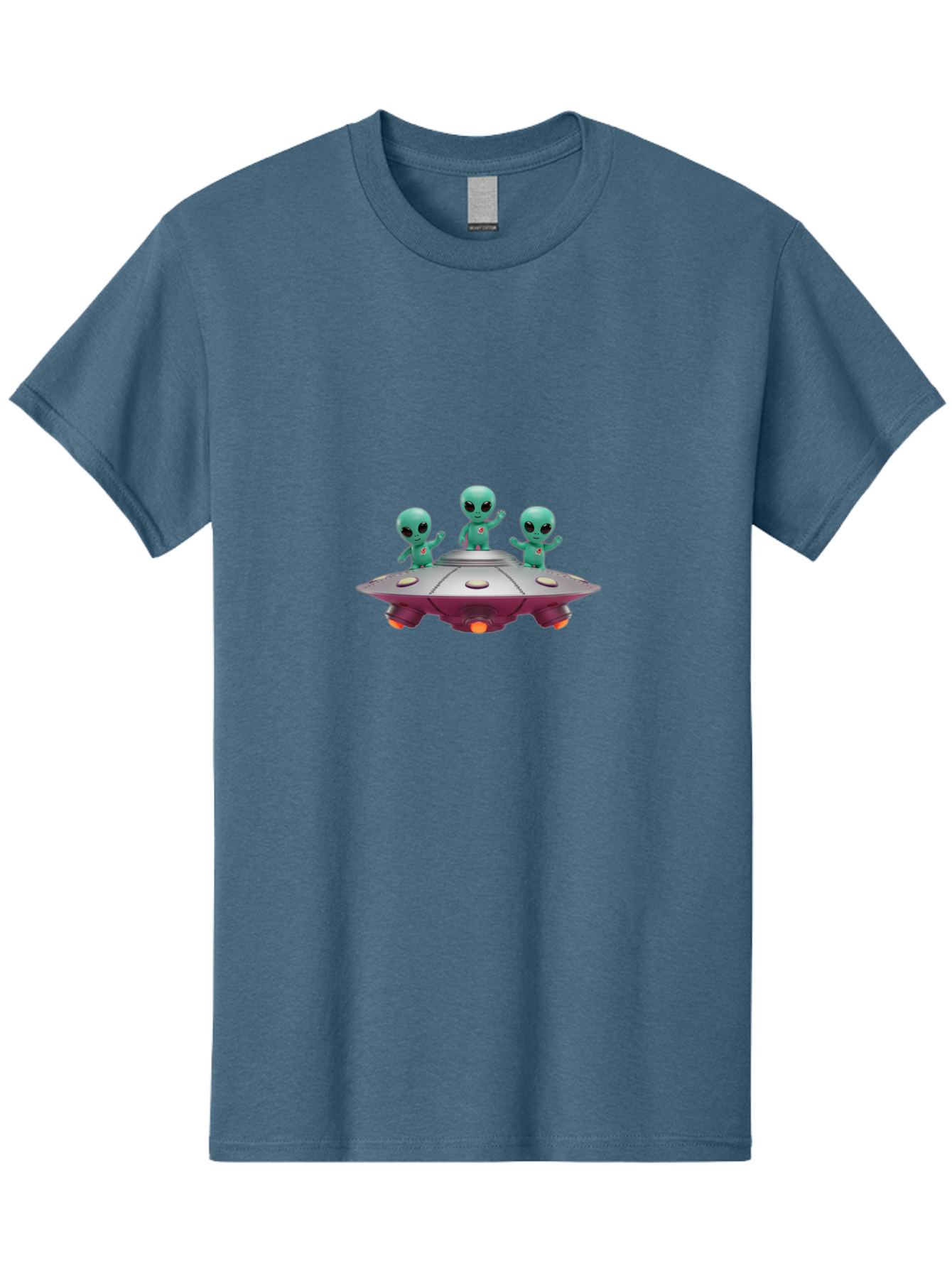Aliens-On-Ufo Men'S Graphic Tee, 100% Cotton, Comfortable Casual Summer Wear, Machine Washable, Cartoon Aliens, Ufo Spaceship, Extraterrestrial Life, Science Fiction, Friendly Aliens, Outer Space, Futuristic Design, Glowing Lights, Bab642 7