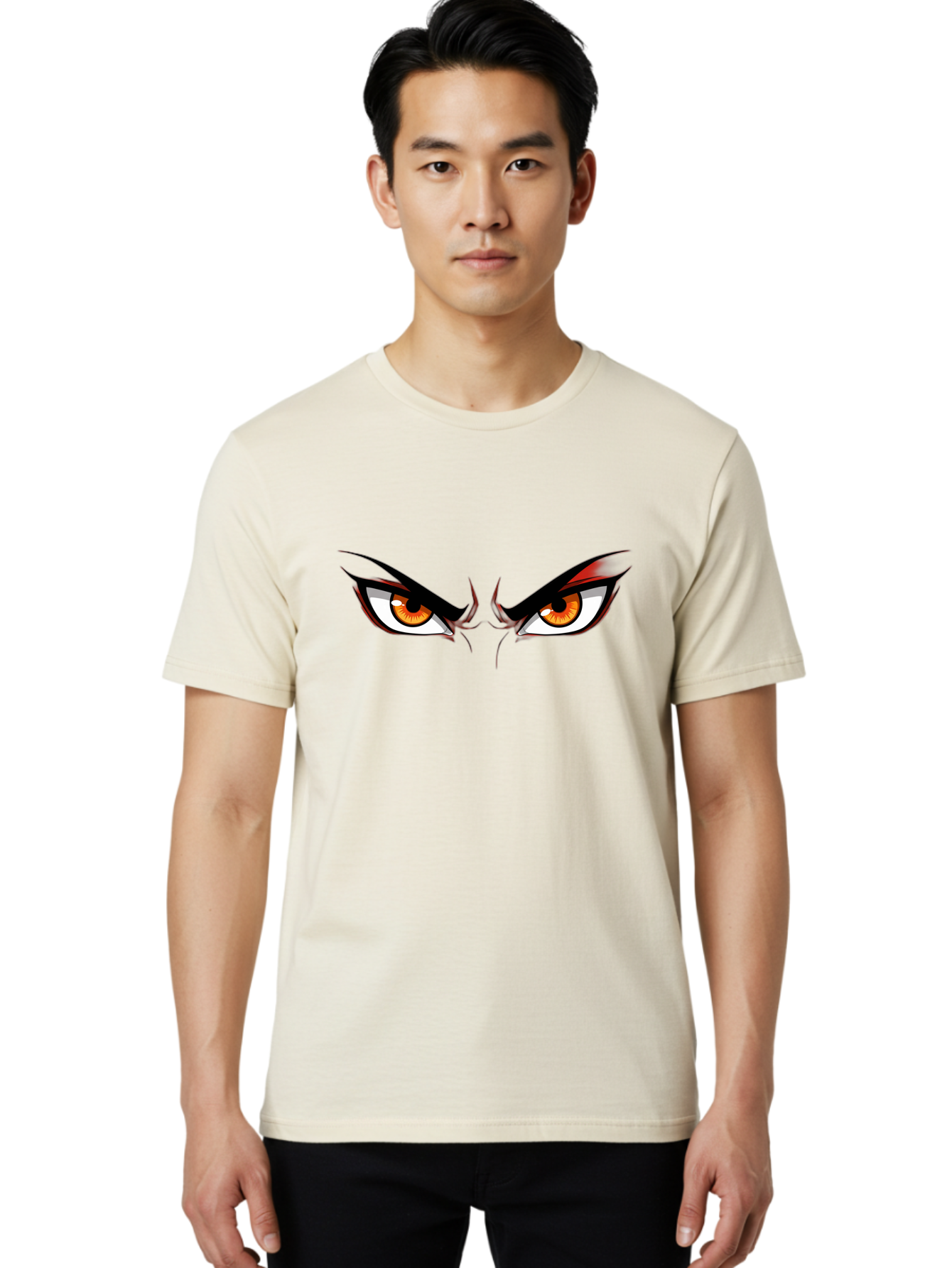 Angry-Eyes-1 Men'S Graphic Tee, 100% Cotton, Comfortable Casual Summer Wear, Machine Washable, Menacing Stare, Angry Eyes, Intense Gaze, Dramatic Eye Makeup, Anime Style, Cartoonish Illustration, Fierce Expression, Eye Contact Bab645 30