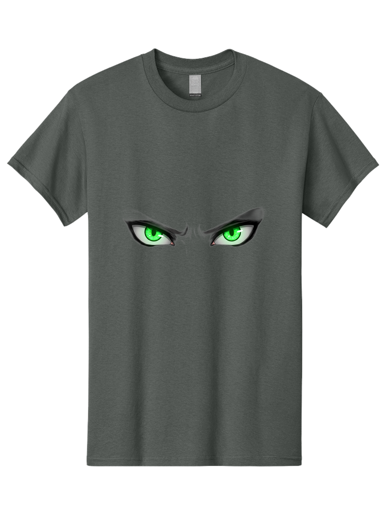 Angry-Eyes Men'S Graphic Tee, 100% Cotton, Comfortable Casual Summer Wear, Machine Washable, Menacing Stare, Intense Gaze, Green Eyes, Anime Style, Aggressive Expression, Bold Eyebrows, Cartoon Character, Dramatic Look Bab646 15