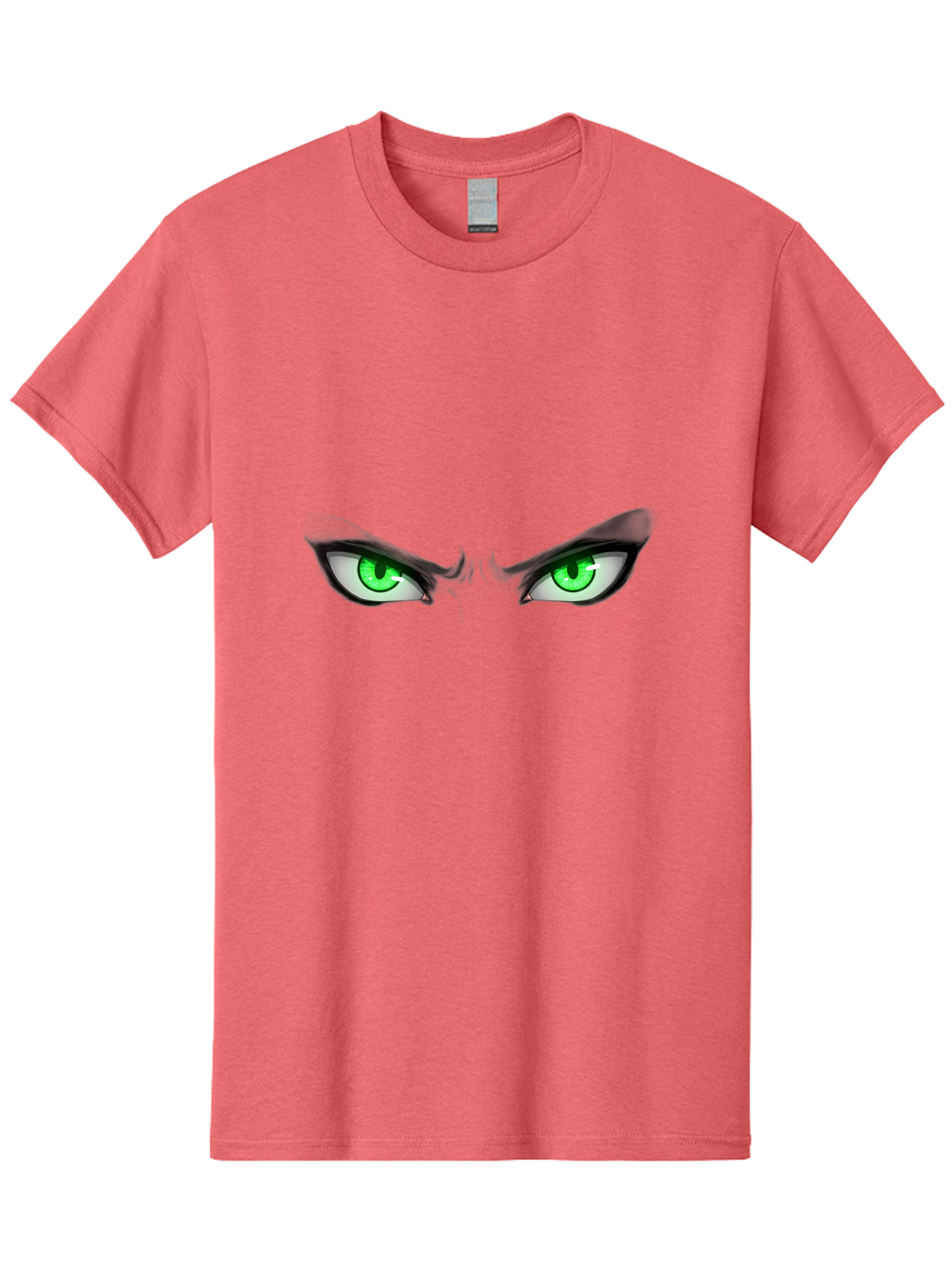 Angry-Eyes Men'S Graphic Tee, 100% Cotton, Comfortable Casual Summer Wear, Machine Washable, Menacing Stare, Intense Gaze, Green Eyes, Anime Style, Aggressive Expression, Bold Eyebrows, Cartoon Character, Dramatic Look Bab646 6