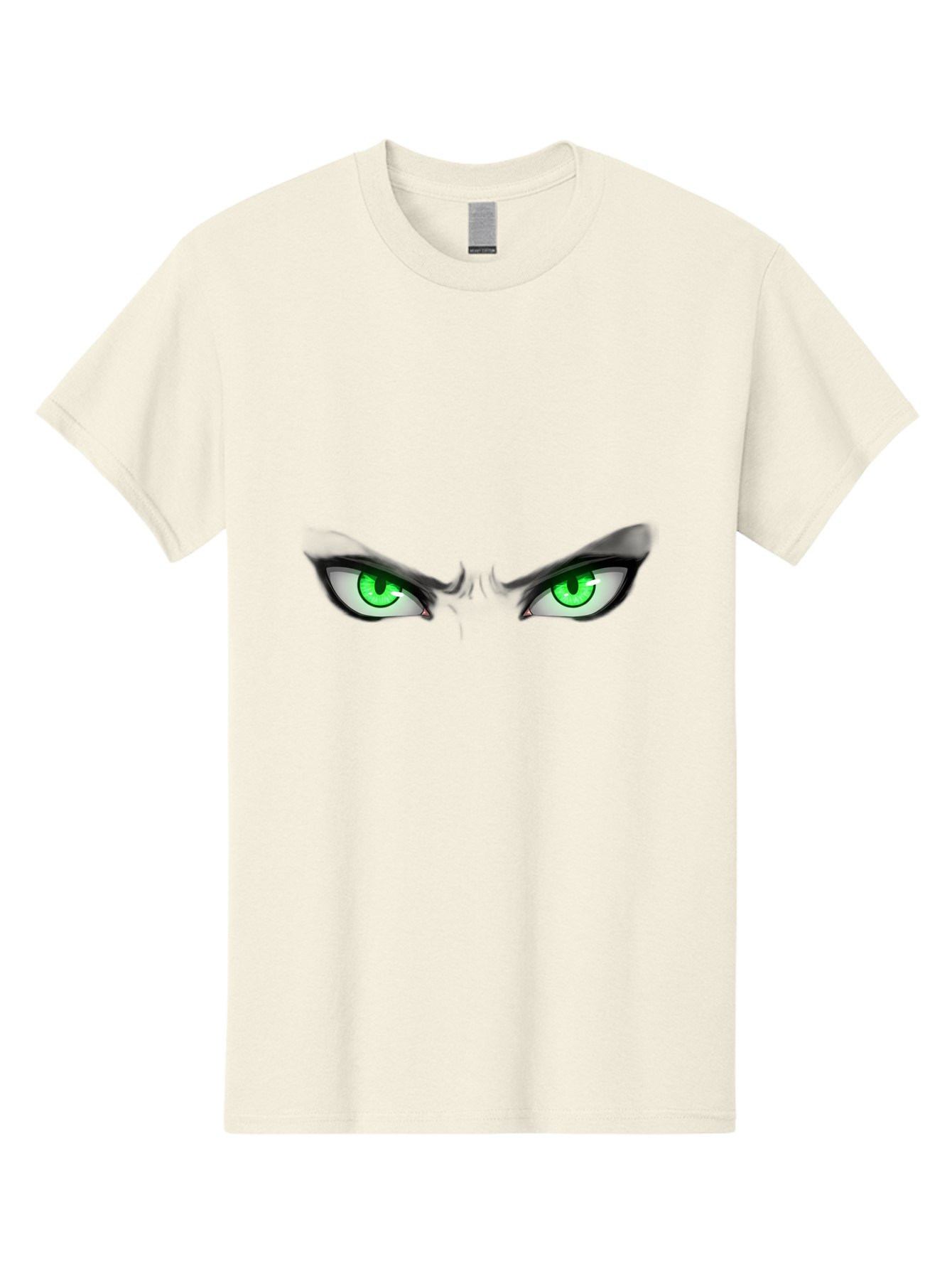 Angry-Eyes Men'S Graphic Tee, 100% Cotton, Comfortable Casual Summer Wear, Machine Washable, Menacing Stare, Intense Gaze, Green Eyes, Anime Style, Aggressive Expression, Bold Eyebrows, Cartoon Character, Dramatic Look Bab646 9
