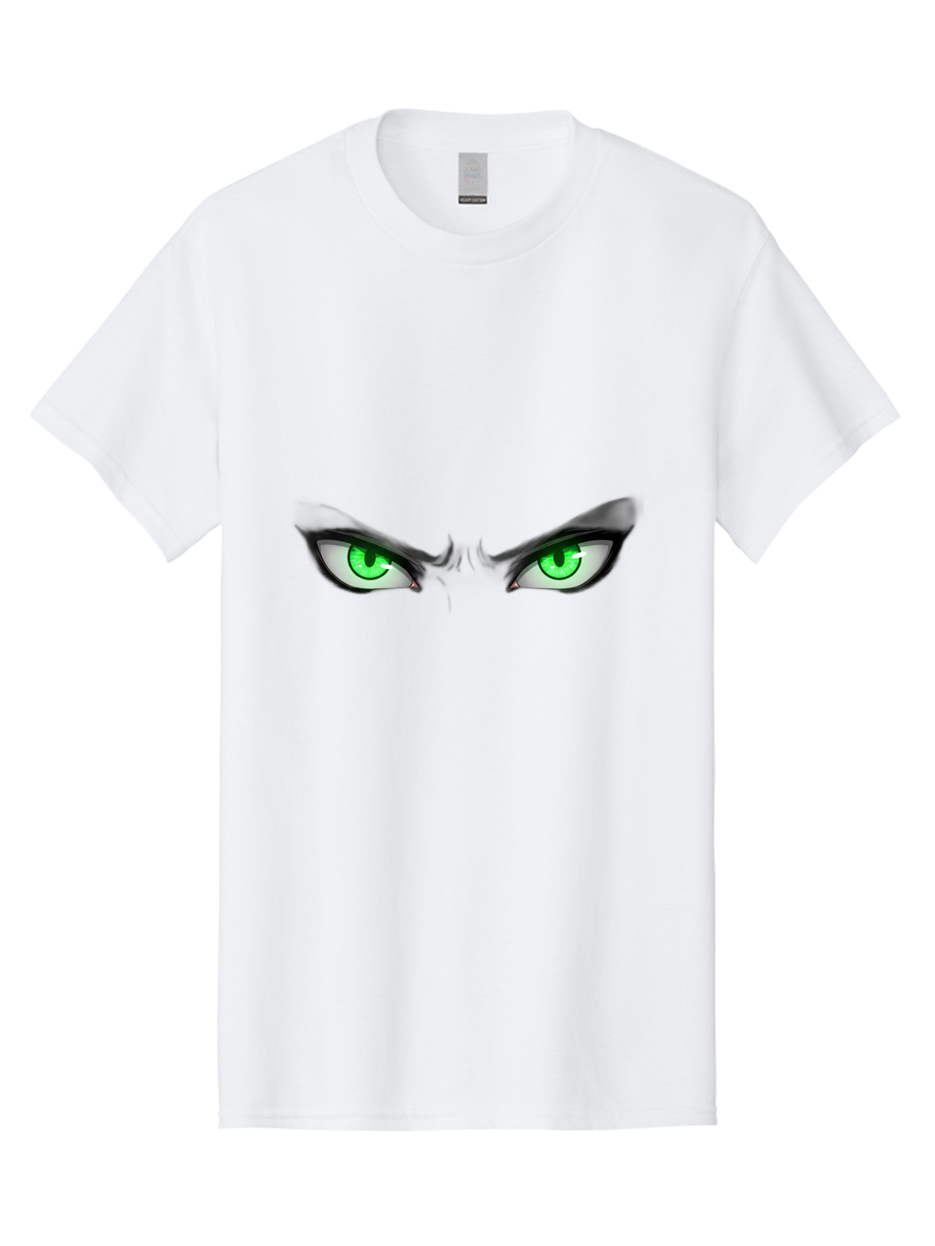 Angry-Eyes Men'S Graphic Tee, 100% Cotton, Comfortable Casual Summer Wear, Machine Washable, Menacing Stare, Intense Gaze, Green Eyes, Anime Style, Aggressive Expression, Bold Eyebrows, Cartoon Character, Dramatic Look Bab646 2