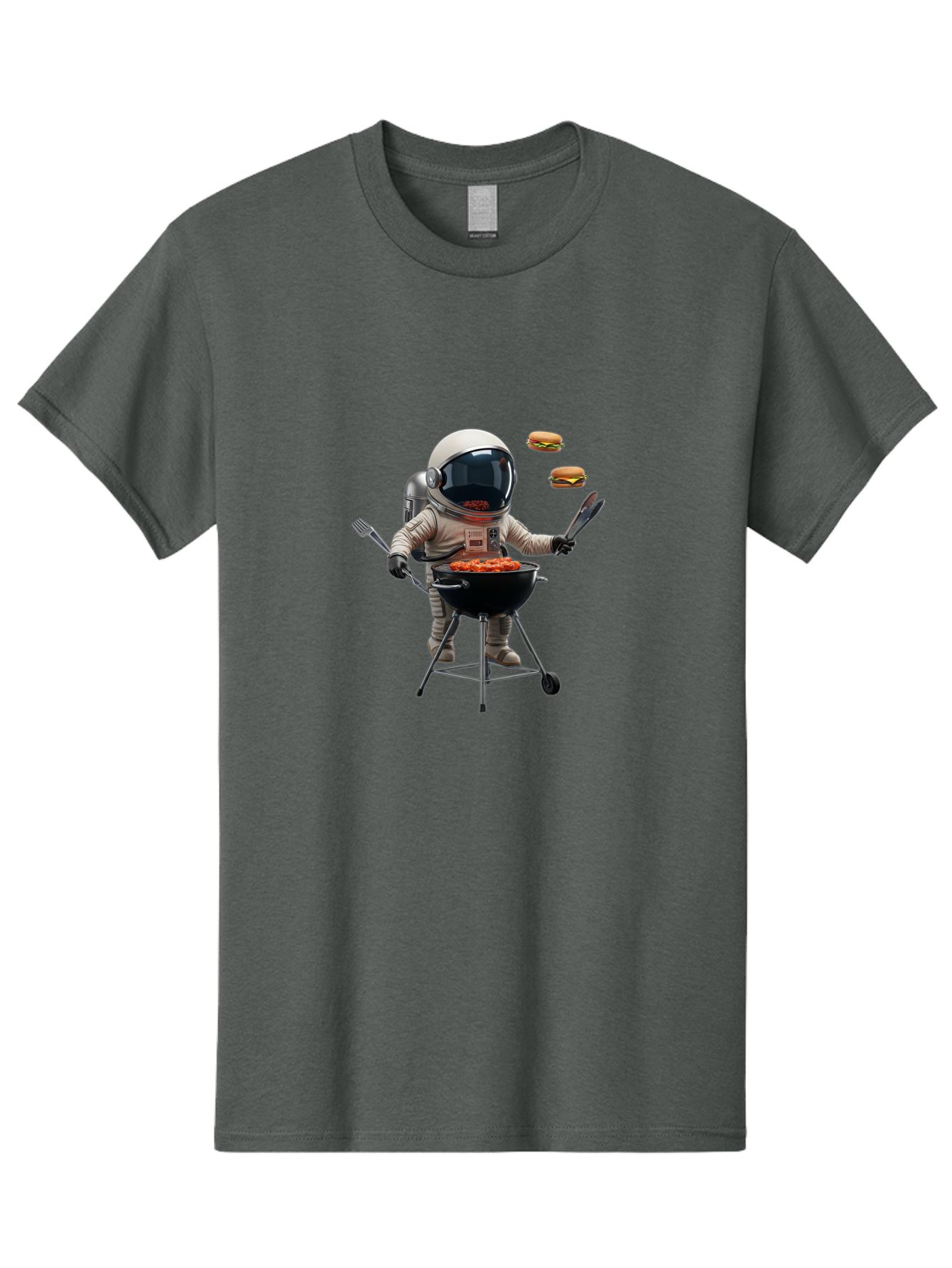 Astronaut-Grilling-Burgers Men'S Graphic Tee, 100% Cotton, Comfortable Casual Summer Wear, Machine Washable, Astronaut Grilling, Barbecue In Space, Floating Burgers, Chef In Space Suit, Grill Master, Casual Dining, Outdoor Cooking, Bab652 9