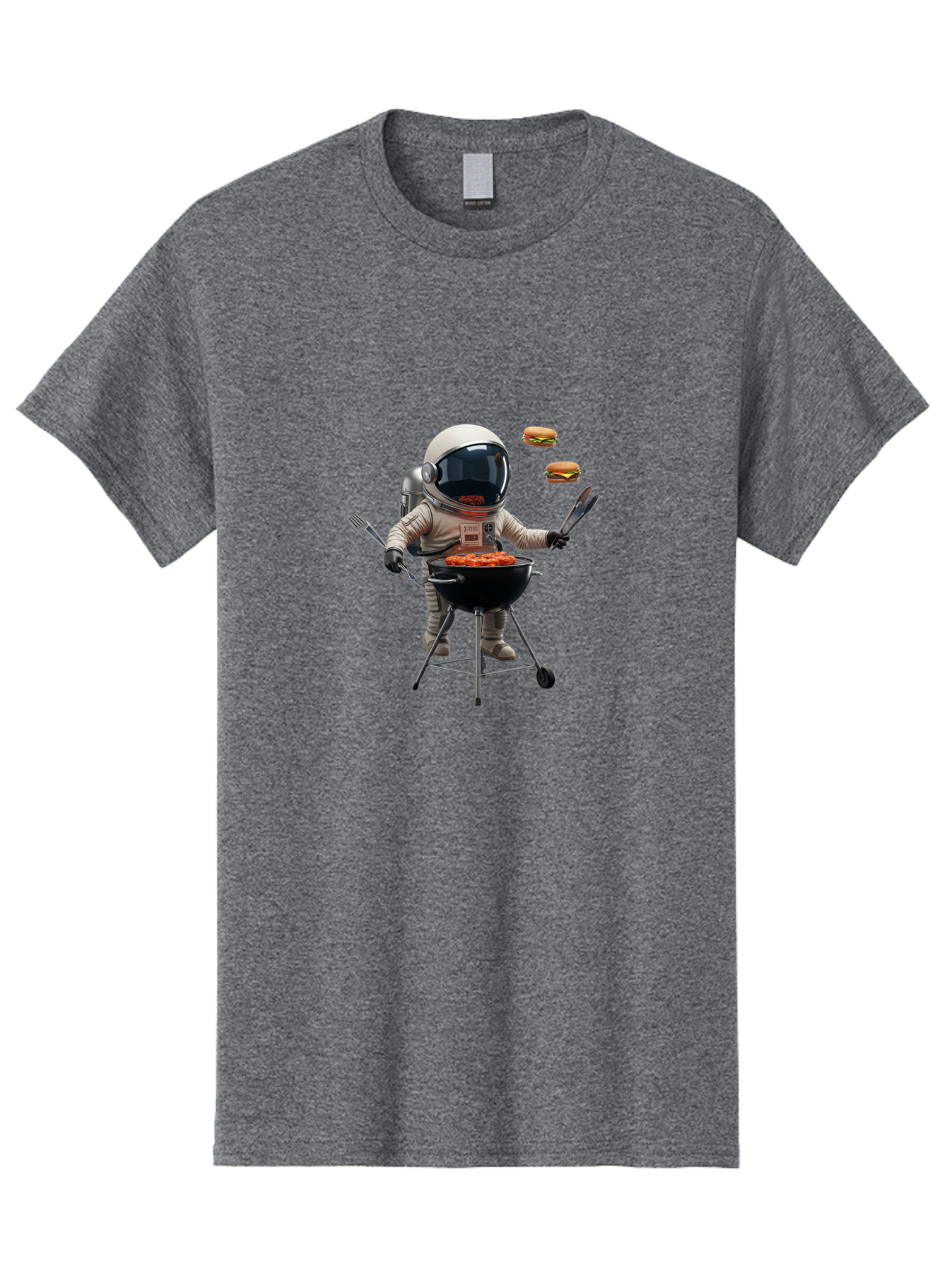Astronaut-Grilling-Burgers Men'S Graphic Tee, 100% Cotton, Comfortable Casual Summer Wear, Machine Washable, Astronaut Grilling, Barbecue In Space, Floating Burgers, Chef In Space Suit, Grill Master, Casual Dining, Outdoor Cooking, Bab652 13