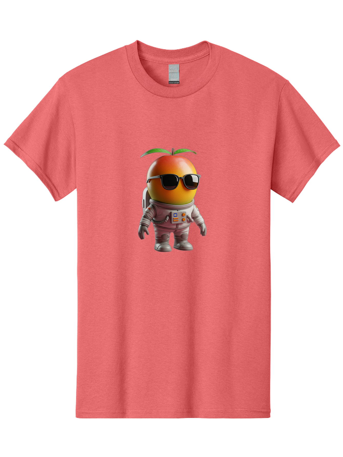 Astronaut-Peach Men'S Graphic Tee, 100% Cotton, Comfortable Casual Summer Wear, Machine Washable, Mango Astronaut, Space Suit, Trendy Shades, Cartoon Character, Orange Fruit, Astronaut Costume, Futuristic Design, Cool Glasses, Space Adventure, Bab653 12