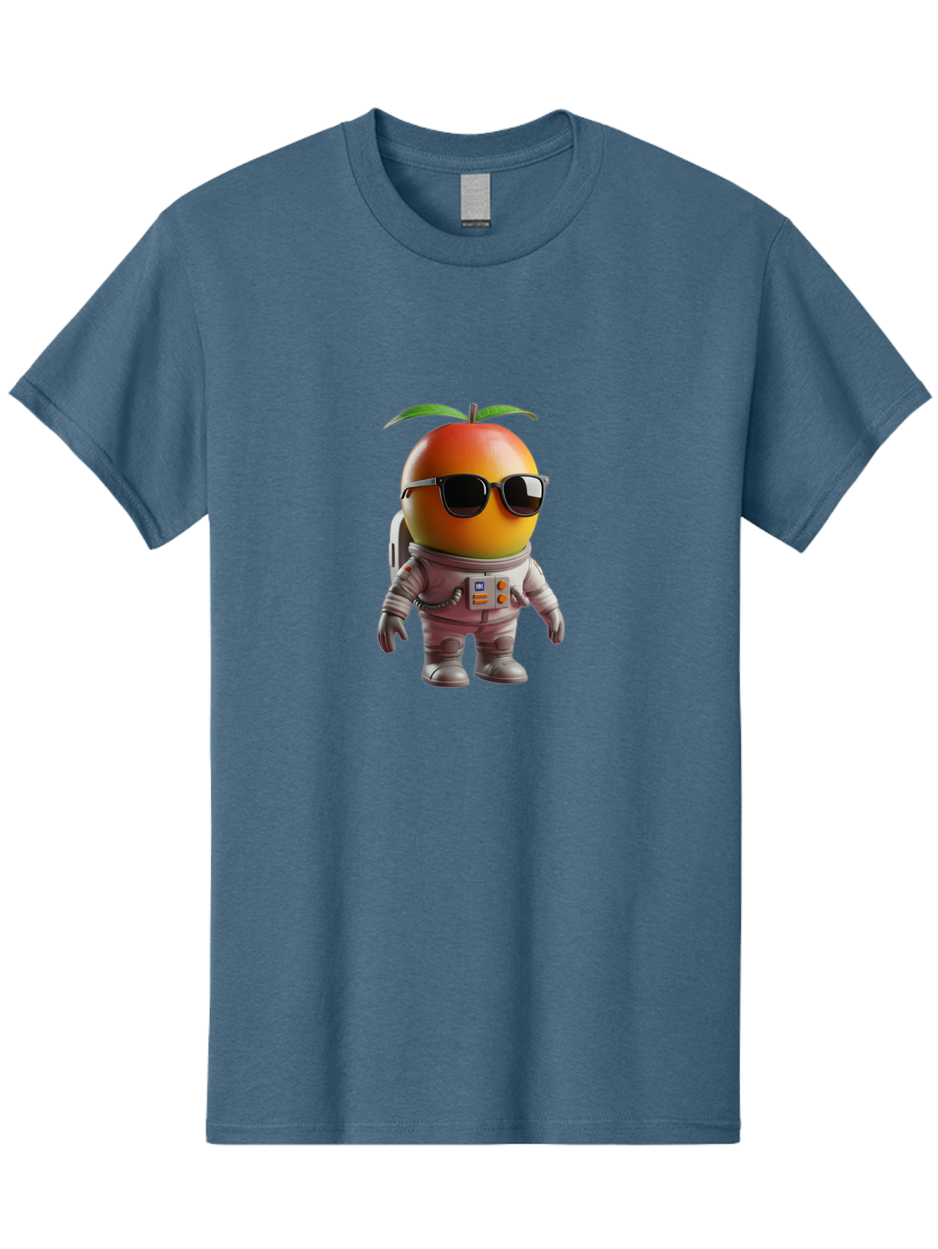 Astronaut-Peach Men'S Graphic Tee, 100% Cotton, Comfortable Casual Summer Wear, Machine Washable, Mango Astronaut, Space Suit, Trendy Shades, Cartoon Character, Orange Fruit, Astronaut Costume, Futuristic Design, Cool Glasses, Space Adventure, Bab653 8