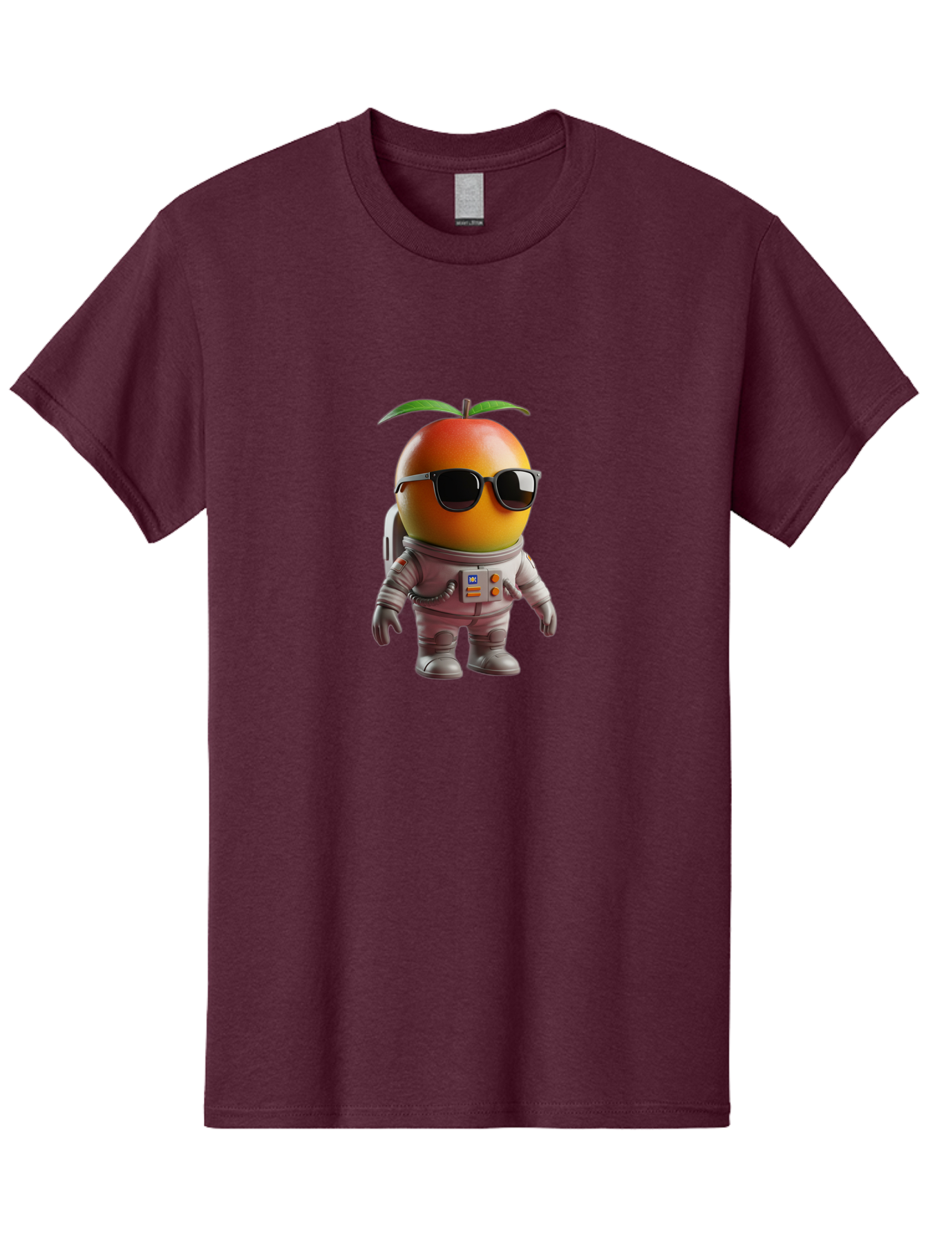 Astronaut-Peach Men'S Graphic Tee, 100% Cotton, Comfortable Casual Summer Wear, Machine Washable, Mango Astronaut, Space Suit, Trendy Shades, Cartoon Character, Orange Fruit, Astronaut Costume, Futuristic Design, Cool Glasses, Space Adventure, Bab653 5