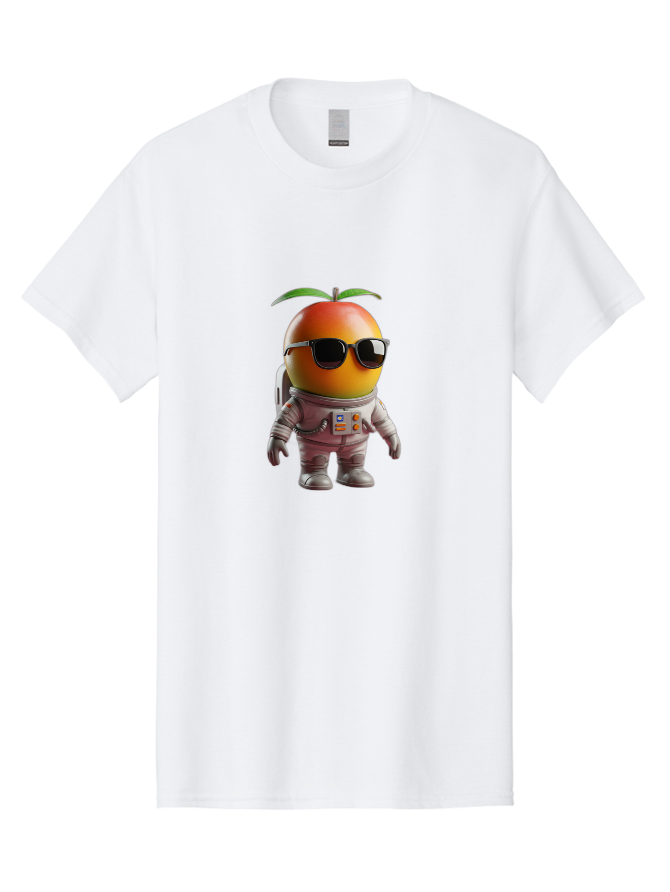 Astronaut-Peach Men'S Graphic Tee, 100% Cotton, Comfortable Casual Summer Wear, Machine Washable, Mango Astronaut, Space Suit, Trendy Shades, Cartoon Character, Orange Fruit, Astronaut Costume, Futuristic Design, Cool Glasses, Space Adventure, Bab653 6