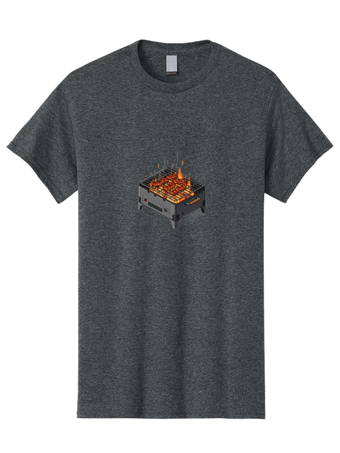 Barbecue-Grill-1 Men'S Graphic Tee, 100% Cotton, Comfortable Casual Summer Wear, Machine Washable, Barbecue Grill, Grilled Meat, Skewers, Flames, Outdoor Cooking, Delicious Food, Savory Dishes, Appetizing Meal, Grilled Vegetables, Bab655 9