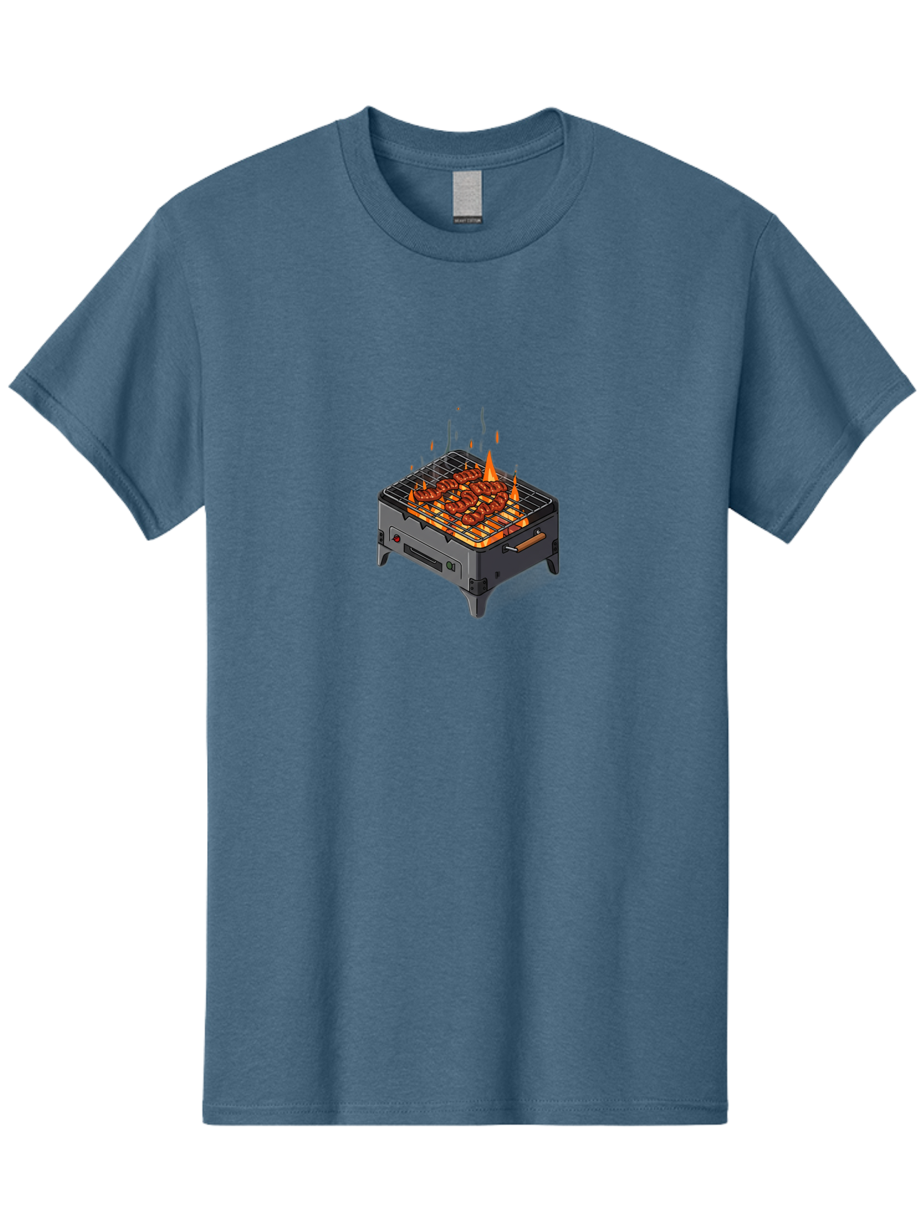 Barbecue-Grill-1 Men'S Graphic Tee, 100% Cotton, Comfortable Casual Summer Wear, Machine Washable, Barbecue Grill, Grilled Meat, Skewers, Flames, Outdoor Cooking, Delicious Food, Savory Dishes, Appetizing Meal, Grilled Vegetables, Bab655 10