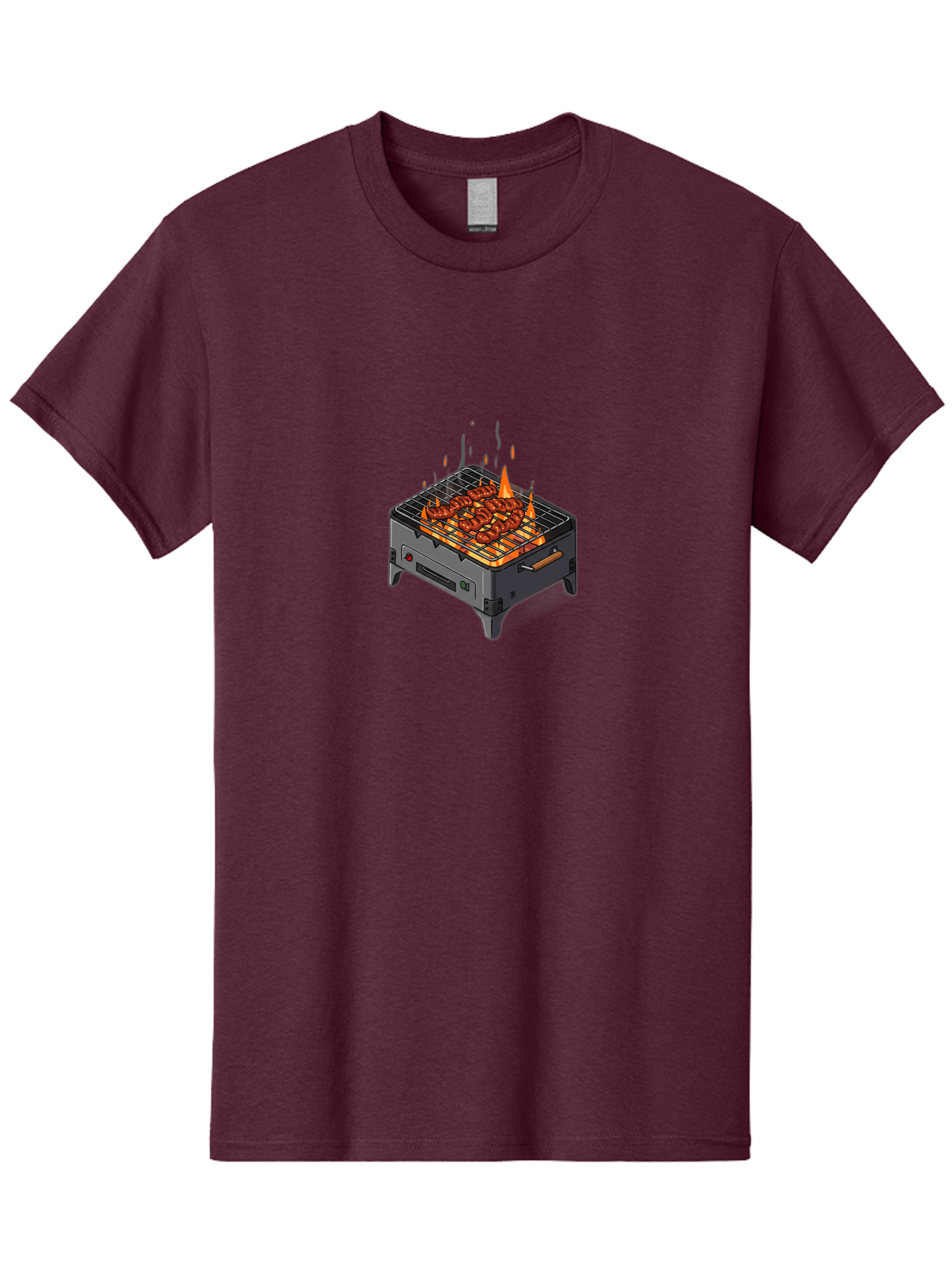 Barbecue-Grill-1 Men'S Graphic Tee, 100% Cotton, Comfortable Casual Summer Wear, Machine Washable, Barbecue Grill, Grilled Meat, Skewers, Flames, Outdoor Cooking, Delicious Food, Savory Dishes, Appetizing Meal, Grilled Vegetables, Bab655 7