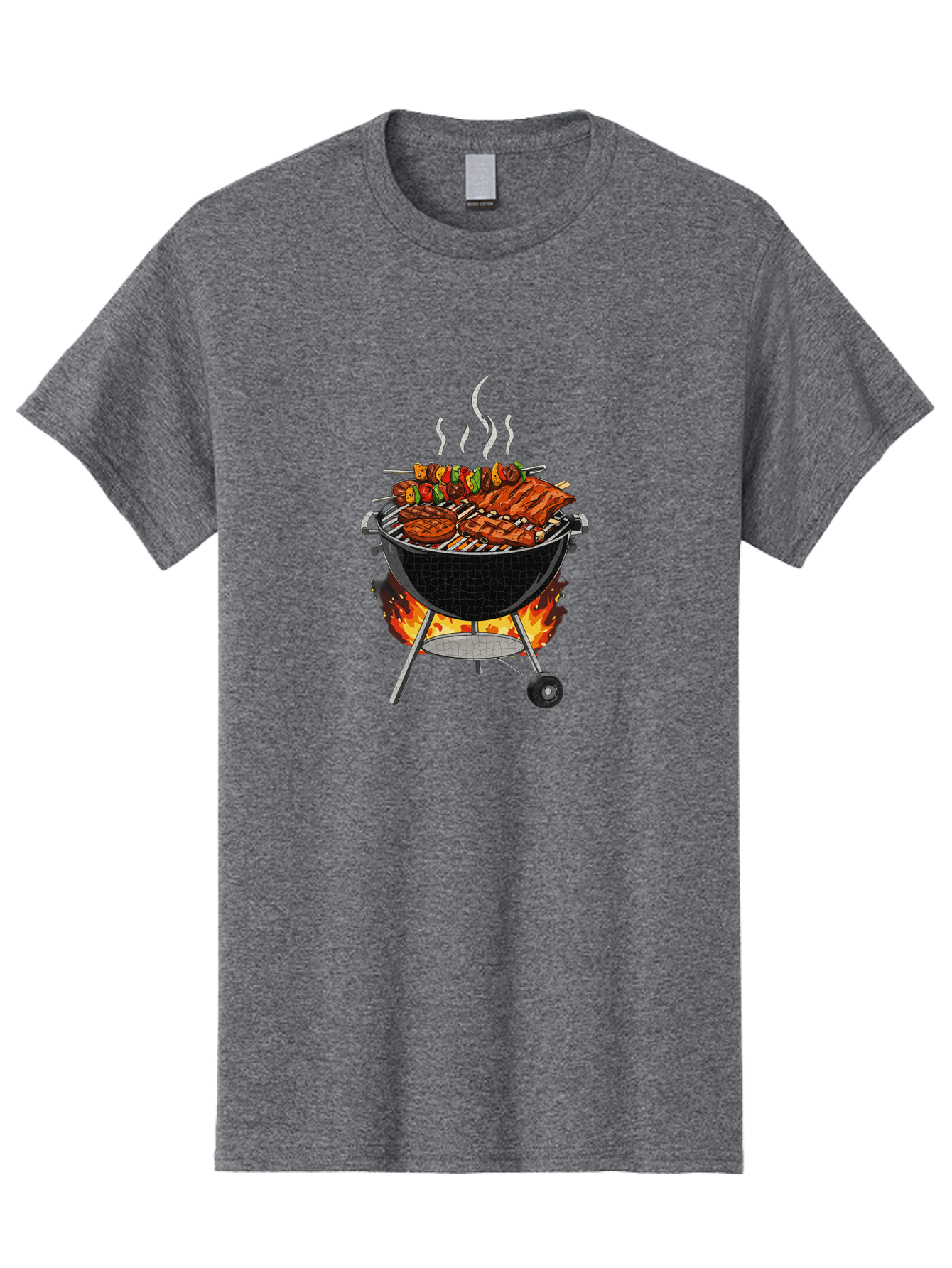 Barbecue-Grill-2 Men'S Graphic Tee, 100% Cotton, Comfortable Casual Summer Wear, Machine Washable, Barbecue Grill, Grilled Ribs, Kebabs, Skewers, Vegetables, Meat, Outdoor Cooking, Summer Food, Grill Marks, Smoky Flavor, Foodie, Backyard Bbq Bab656 11