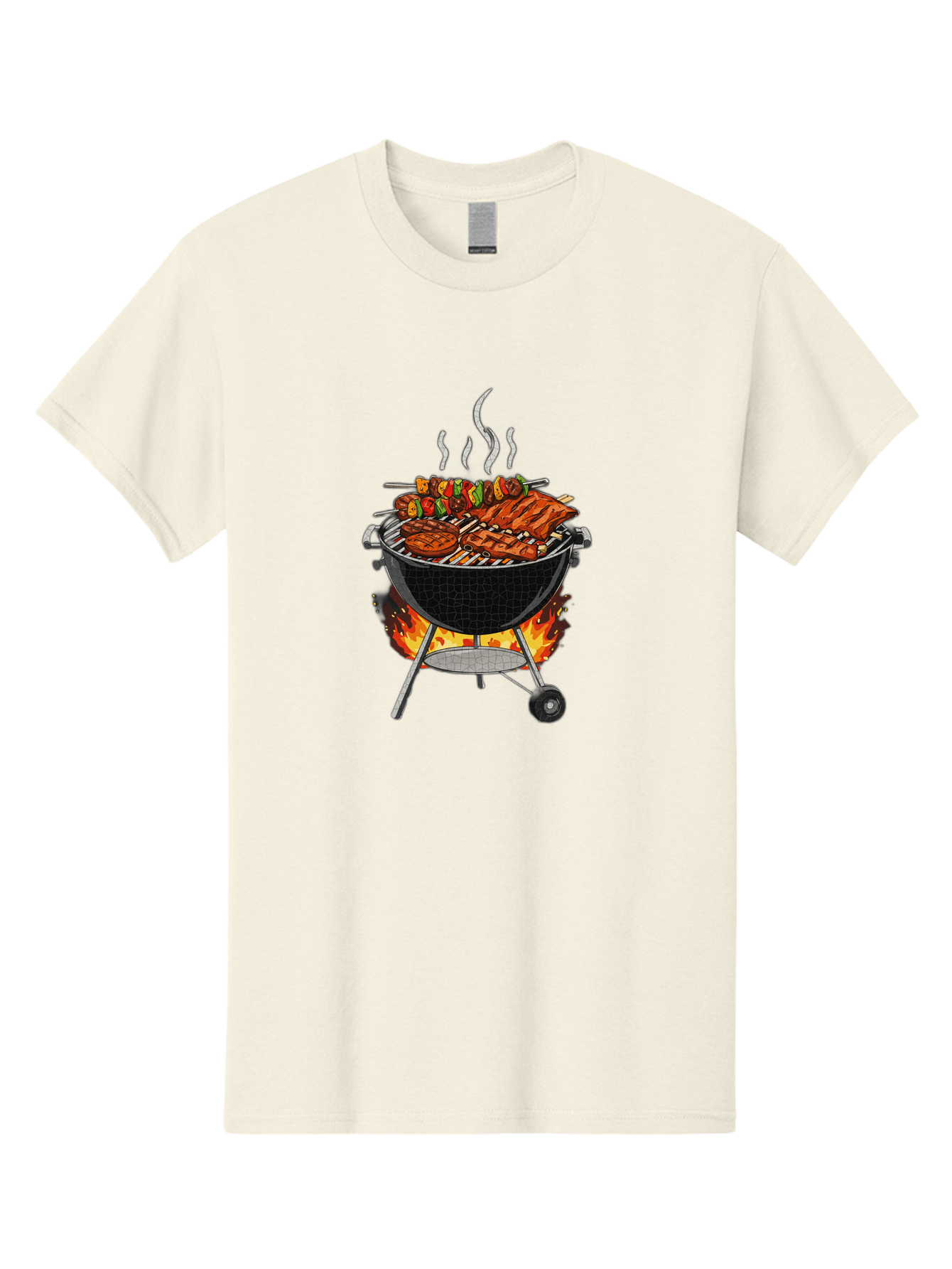 Barbecue-Grill-2 Men'S Graphic Tee, 100% Cotton, Comfortable Casual Summer Wear, Machine Washable, Barbecue Grill, Grilled Ribs, Kebabs, Skewers, Vegetables, Meat, Outdoor Cooking, Summer Food, Grill Marks, Smoky Flavor, Foodie, Backyard Bbq Bab656 7