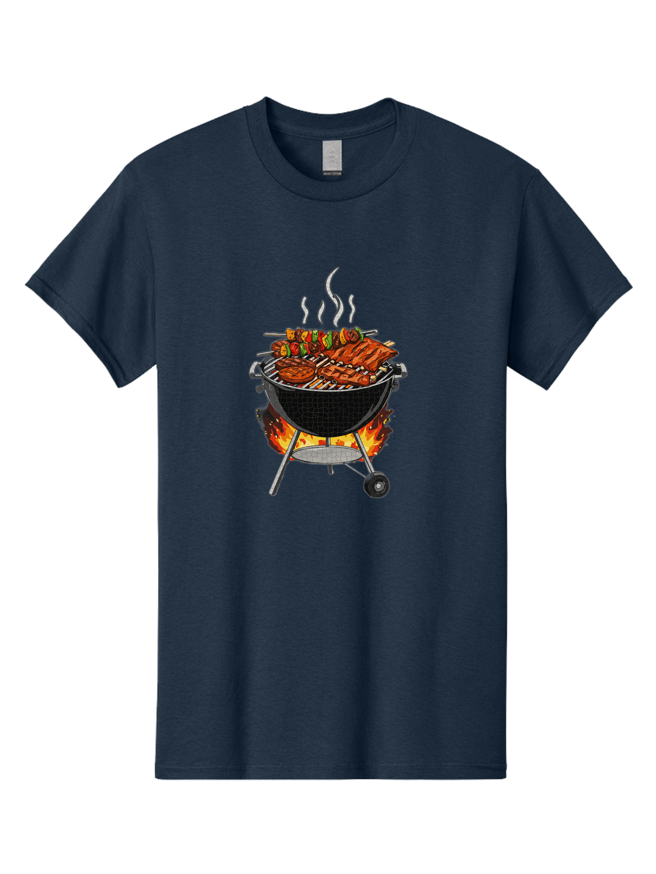 Barbecue-Grill-2 Men'S Graphic Tee, 100% Cotton, Comfortable Casual Summer Wear, Machine Washable, Barbecue Grill, Grilled Ribs, Kebabs, Skewers, Vegetables, Meat, Outdoor Cooking, Summer Food, Grill Marks, Smoky Flavor, Foodie, Backyard Bbq Bab656 9