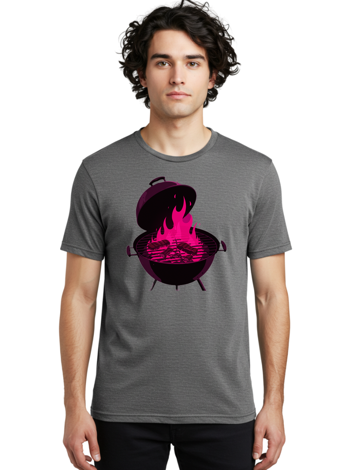 Barbecue-Grill-4 Men'S Graphic Tee, 100% Cotton, Comfortable Casual Summer Wear, Machine Washable, Barbecue Grill, Grilling Meat, Hot Flames, Cooking Outdoors, Summer Food, Grilling Burgers Bab658 20
