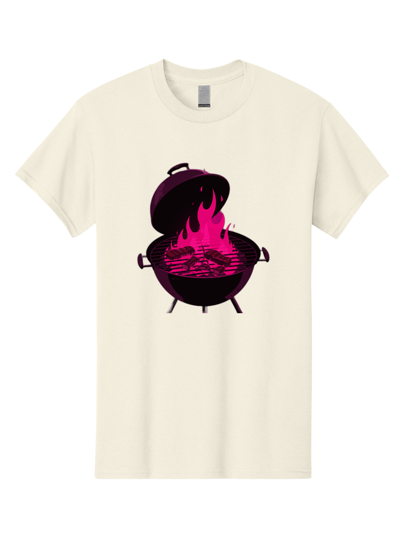 Barbecue-Grill-4 Men'S Graphic Tee, 100% Cotton, Comfortable Casual Summer Wear, Machine Washable, Barbecue Grill, Grilling Meat, Hot Flames, Cooking Outdoors, Summer Food, Grilling Burgers Bab658 4