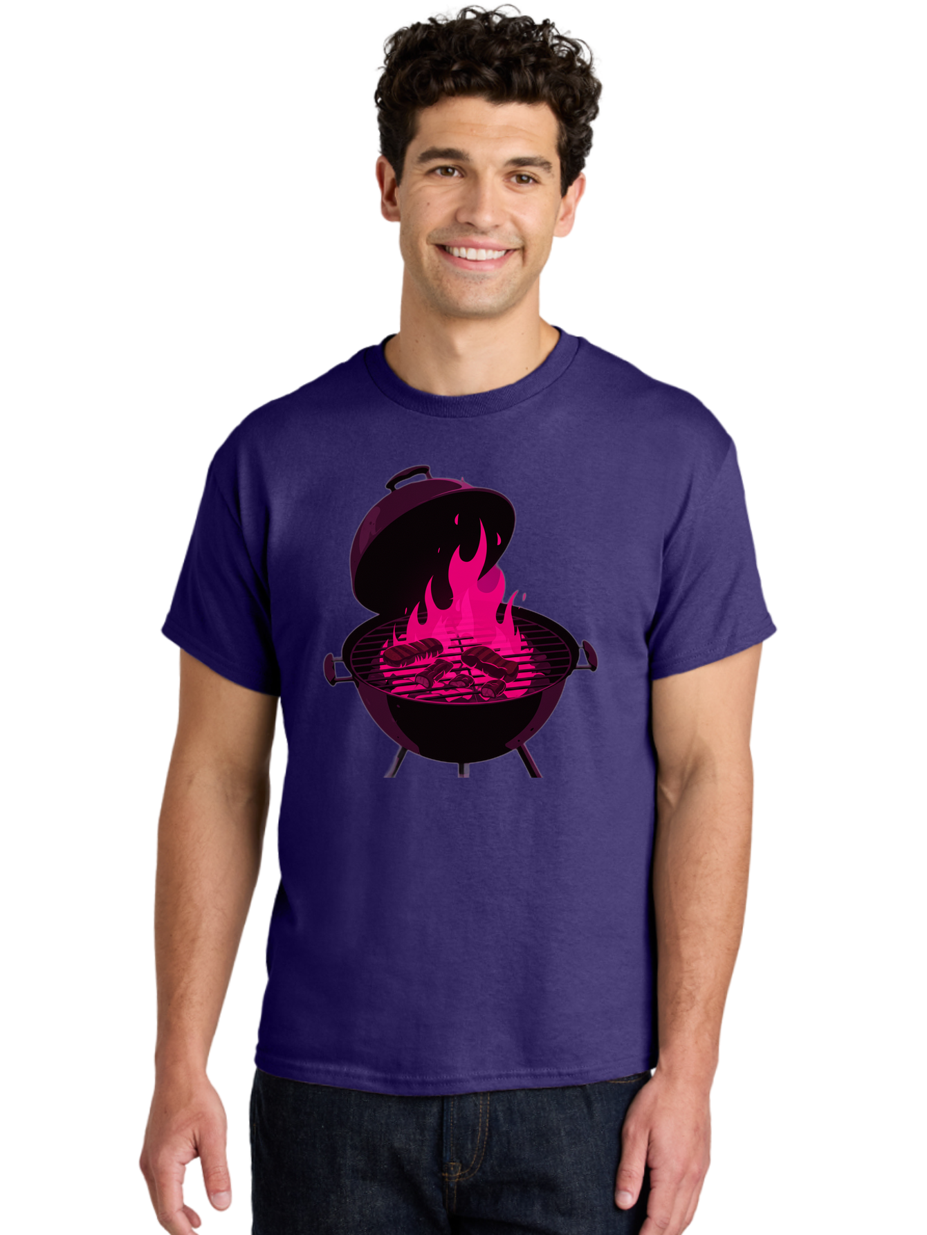 Barbecue-Grill-4 Men'S Graphic Tee, 100% Cotton, Comfortable Casual Summer Wear, Machine Washable, Barbecue Grill, Grilling Meat, Hot Flames, Cooking Outdoors, Summer Food, Grilling Burgers Bab658 28