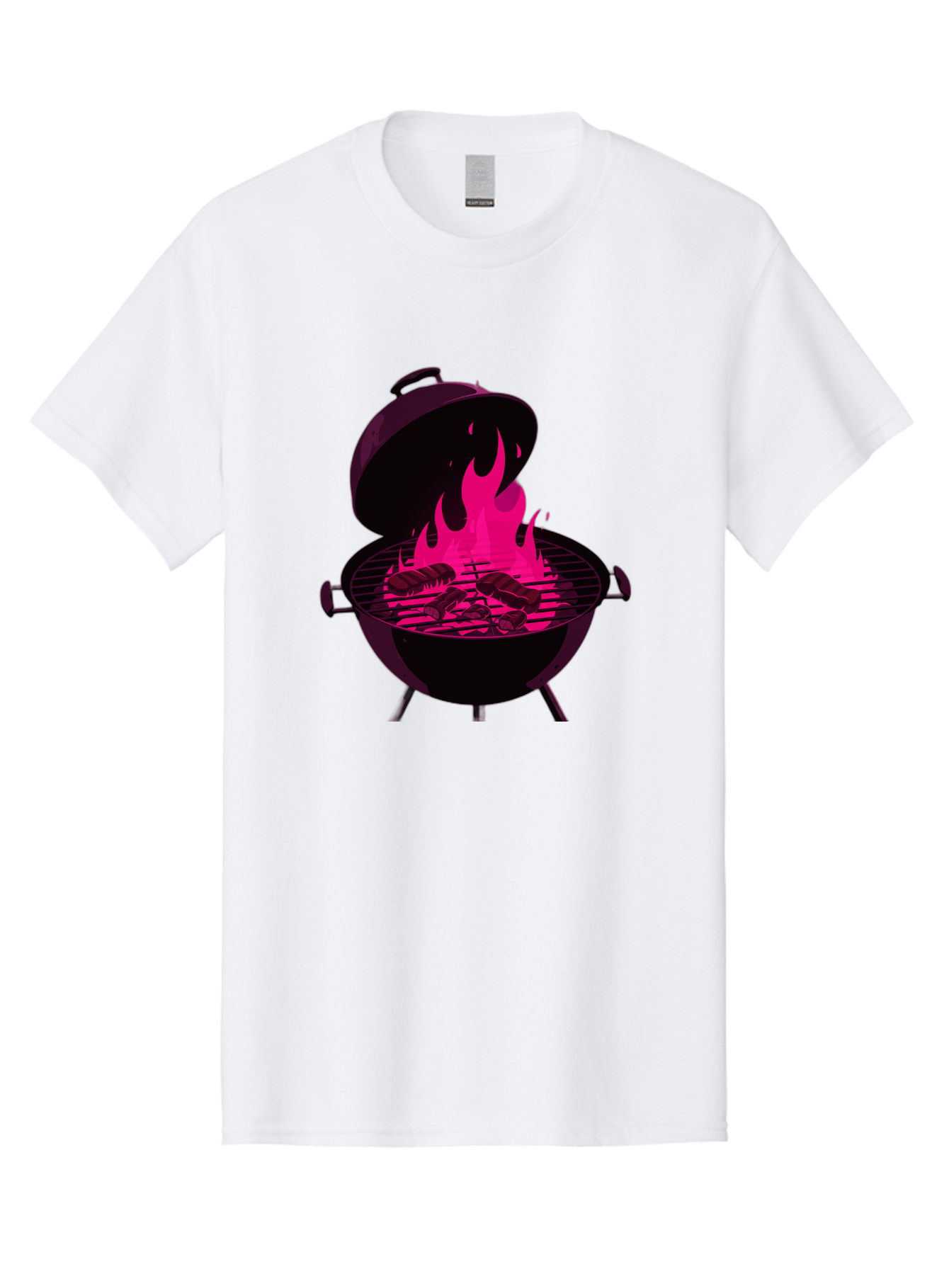Barbecue-Grill-4 Men'S Graphic Tee, 100% Cotton, Comfortable Casual Summer Wear, Machine Washable, Barbecue Grill, Grilling Meat, Hot Flames, Cooking Outdoors, Summer Food, Grilling Burgers Bab658 3