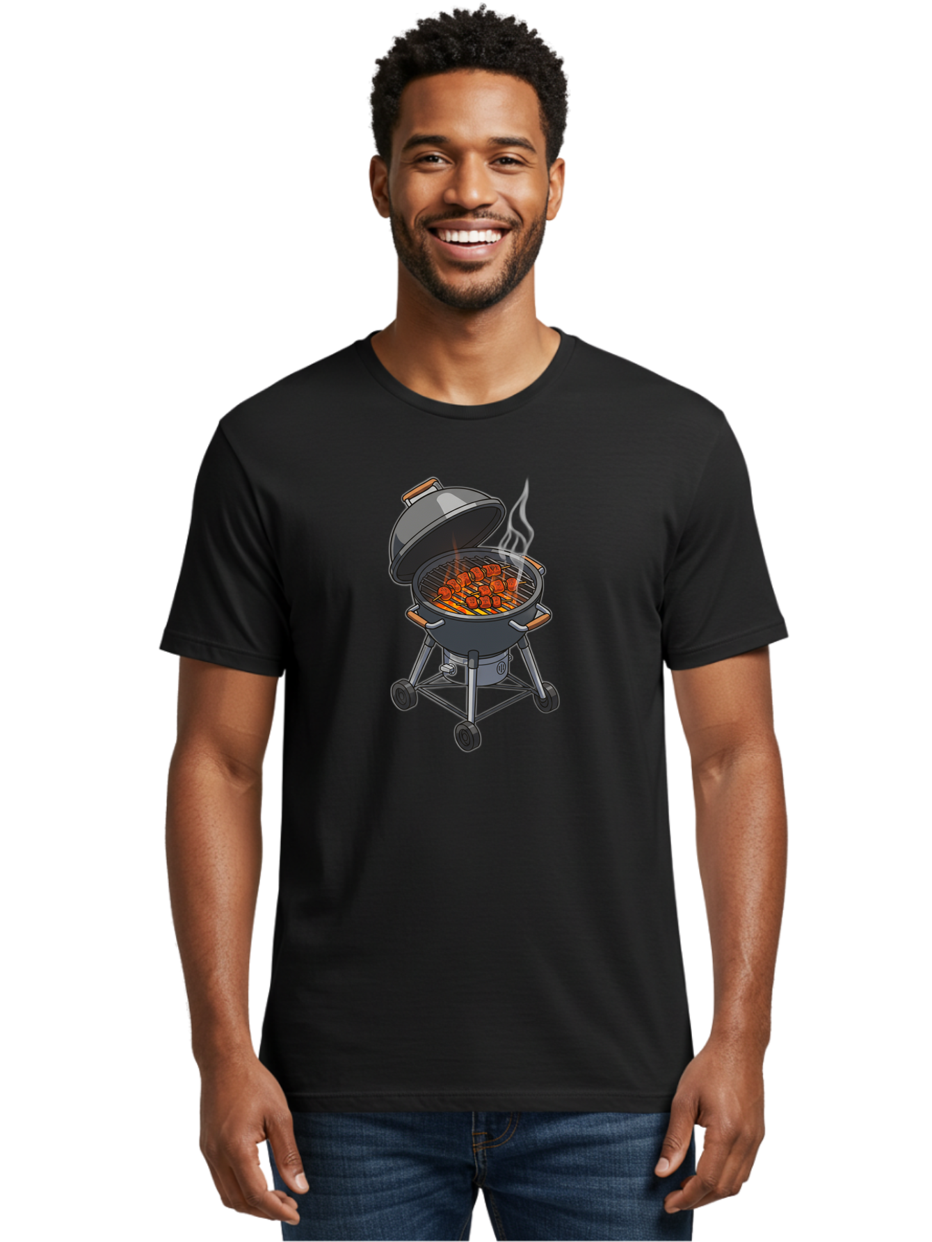 Barbecue-Grill-5 Men'S Graphic Tee, 100% Cotton, Comfortable Casual Summer Wear, Machine Washable, Barbecue Grill, Grilled Meats, Outdoor Cooking, Barbecue Ingredients, Charcoal Grill, Grilled Food, Summer Cooking, Barbecue Accessories, Bab659 26