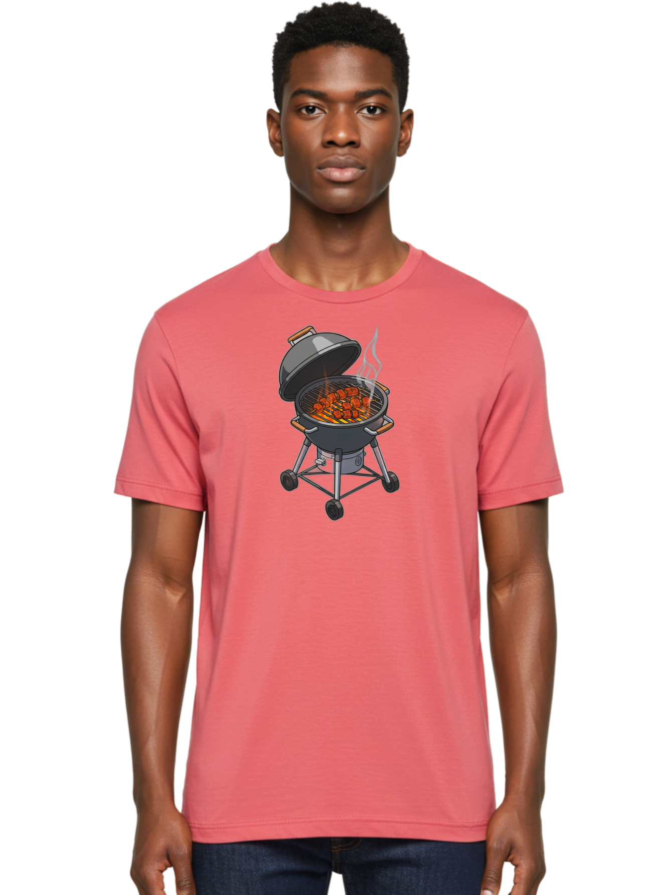 Barbecue-Grill-5 Men'S Graphic Tee, 100% Cotton, Comfortable Casual Summer Wear, Machine Washable, Barbecue Grill, Grilled Meats, Outdoor Cooking, Barbecue Ingredients, Charcoal Grill, Grilled Food, Summer Cooking, Barbecue Accessories, Bab659 17