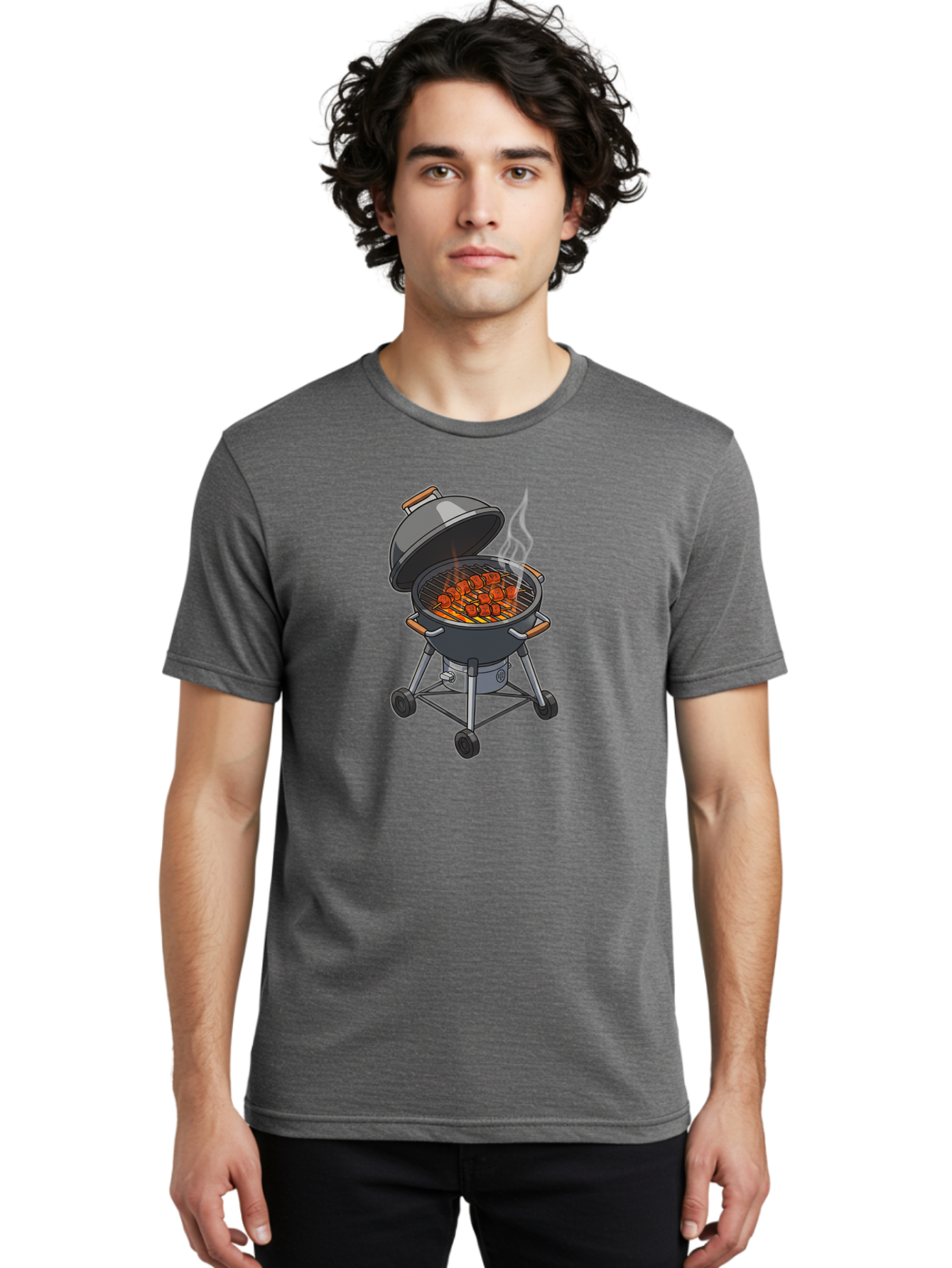 Barbecue-Grill-5 Men'S Graphic Tee, 100% Cotton, Comfortable Casual Summer Wear, Machine Washable, Barbecue Grill, Grilled Meats, Outdoor Cooking, Barbecue Ingredients, Charcoal Grill, Grilled Food, Summer Cooking, Barbecue Accessories, Bab659 18