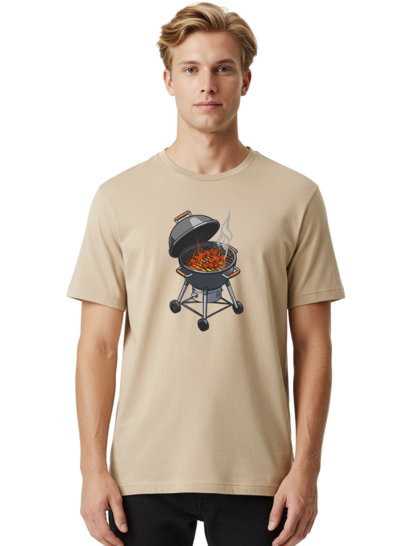 Barbecue-Grill-5 Men'S Graphic Tee, 100% Cotton, Comfortable Casual Summer Wear, Machine Washable, Barbecue Grill, Grilled Meats, Outdoor Cooking, Barbecue Ingredients, Charcoal Grill, Grilled Food, Summer Cooking, Barbecue Accessories, Bab659 29