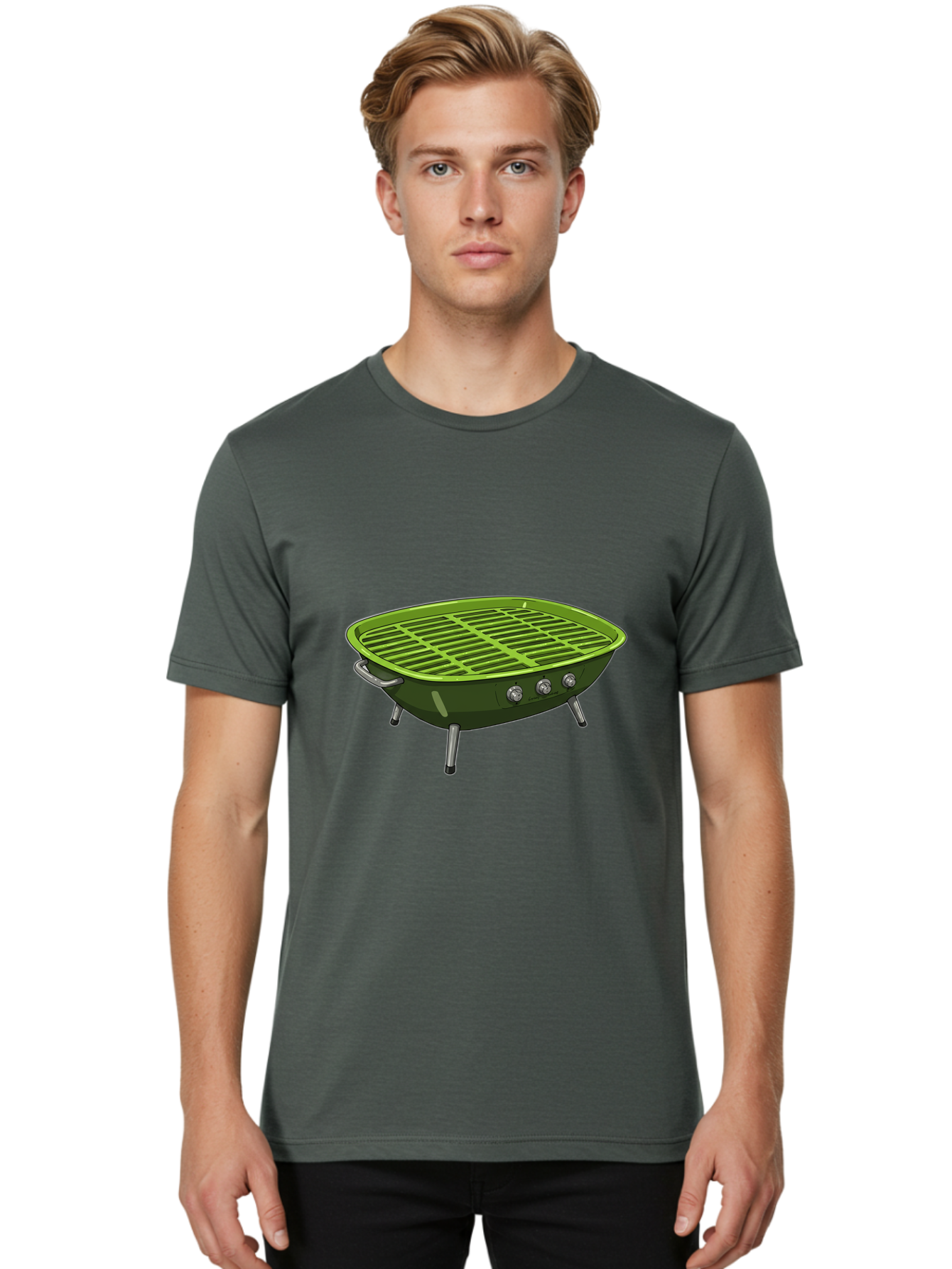 Barbecue-Grill-6 Men'S Graphic Tee, 100% Cotton, Comfortable Casual Summer Wear, Machine Washable, Portable Grill, Barbecue Cooking, Outdoor Cooking, Gas Grill, Silver Legs, Control Knobs, Grill Grate, Outdoor Entertaining Bab660 26
