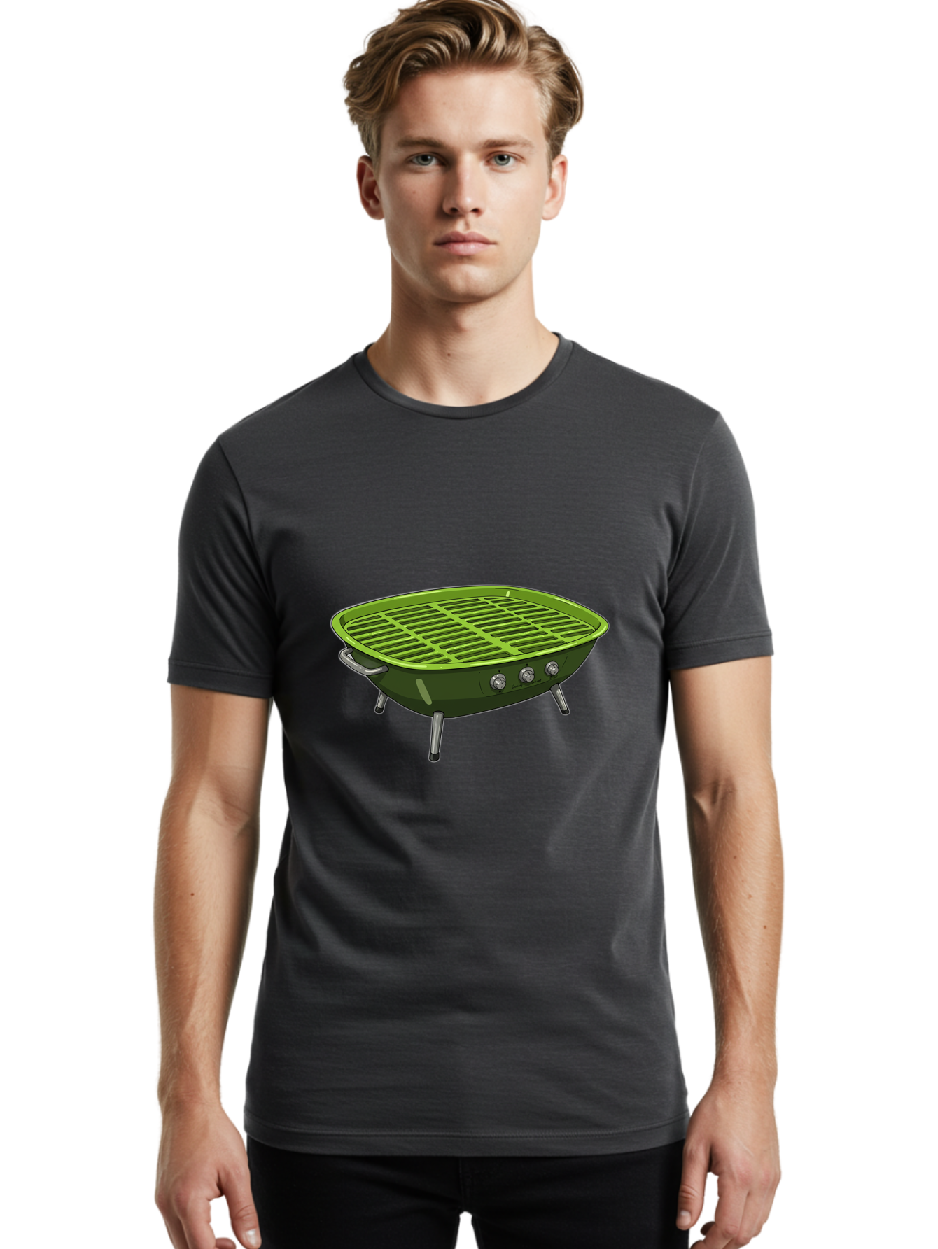 Barbecue-Grill-6 Men'S Graphic Tee, 100% Cotton, Comfortable Casual Summer Wear, Machine Washable, Portable Grill, Barbecue Cooking, Outdoor Cooking, Gas Grill, Silver Legs, Control Knobs, Grill Grate, Outdoor Entertaining Bab660 23