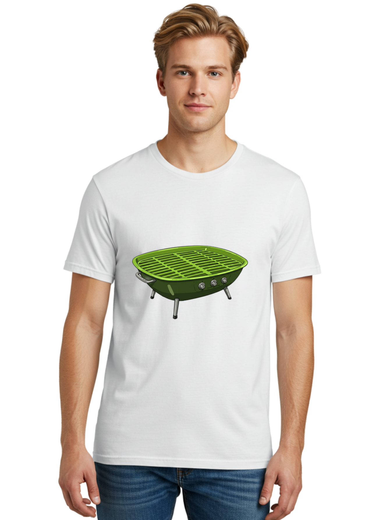 Barbecue-Grill-6 Men'S Graphic Tee, 100% Cotton, Comfortable Casual Summer Wear, Machine Washable, Portable Grill, Barbecue Cooking, Outdoor Cooking, Gas Grill, Silver Legs, Control Knobs, Grill Grate, Outdoor Entertaining Bab660 27