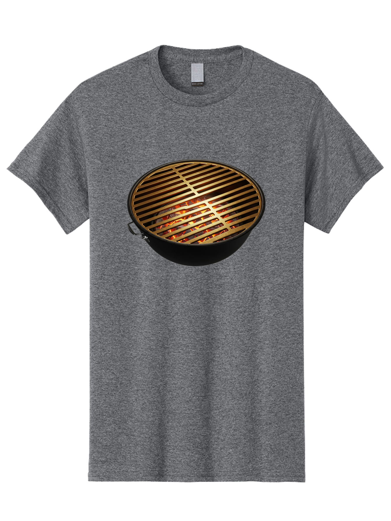 Barbecue-Grill-7 Men'S Graphic Tee, 100% Cotton, Comfortable Casual Summer Wear, Machine Washable, Barbecue Grill, Black Metal, Gold Grill Grates, Glowing Coals, Outdoor Cooking, Grill Marks, Barbecue Accessories, Grill Master Bab661 15