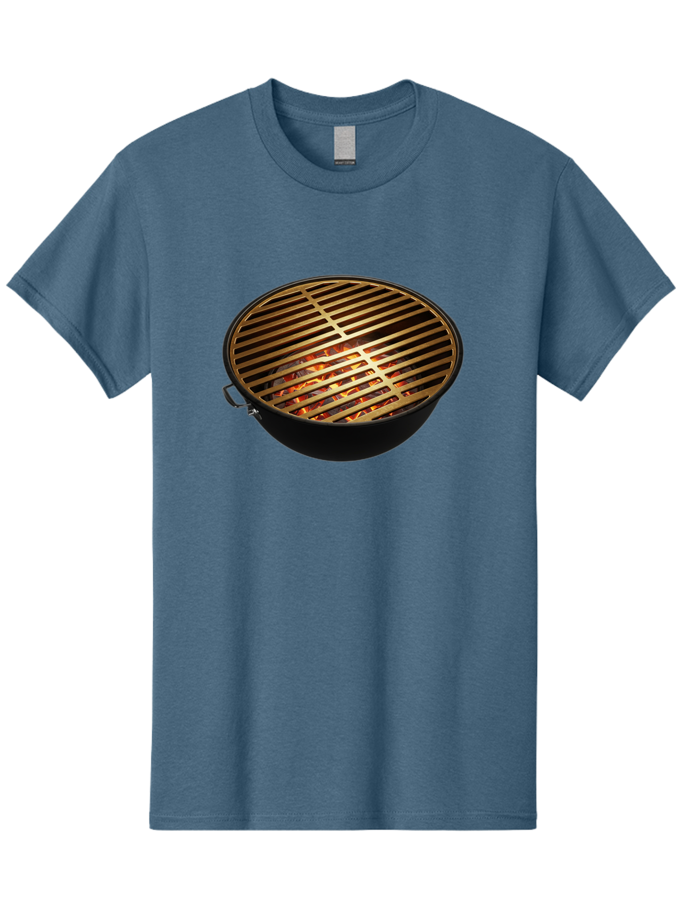 Barbecue-Grill-7 Men'S Graphic Tee, 100% Cotton, Comfortable Casual Summer Wear, Machine Washable, Barbecue Grill, Black Metal, Gold Grill Grates, Glowing Coals, Outdoor Cooking, Grill Marks, Barbecue Accessories, Grill Master Bab661 14