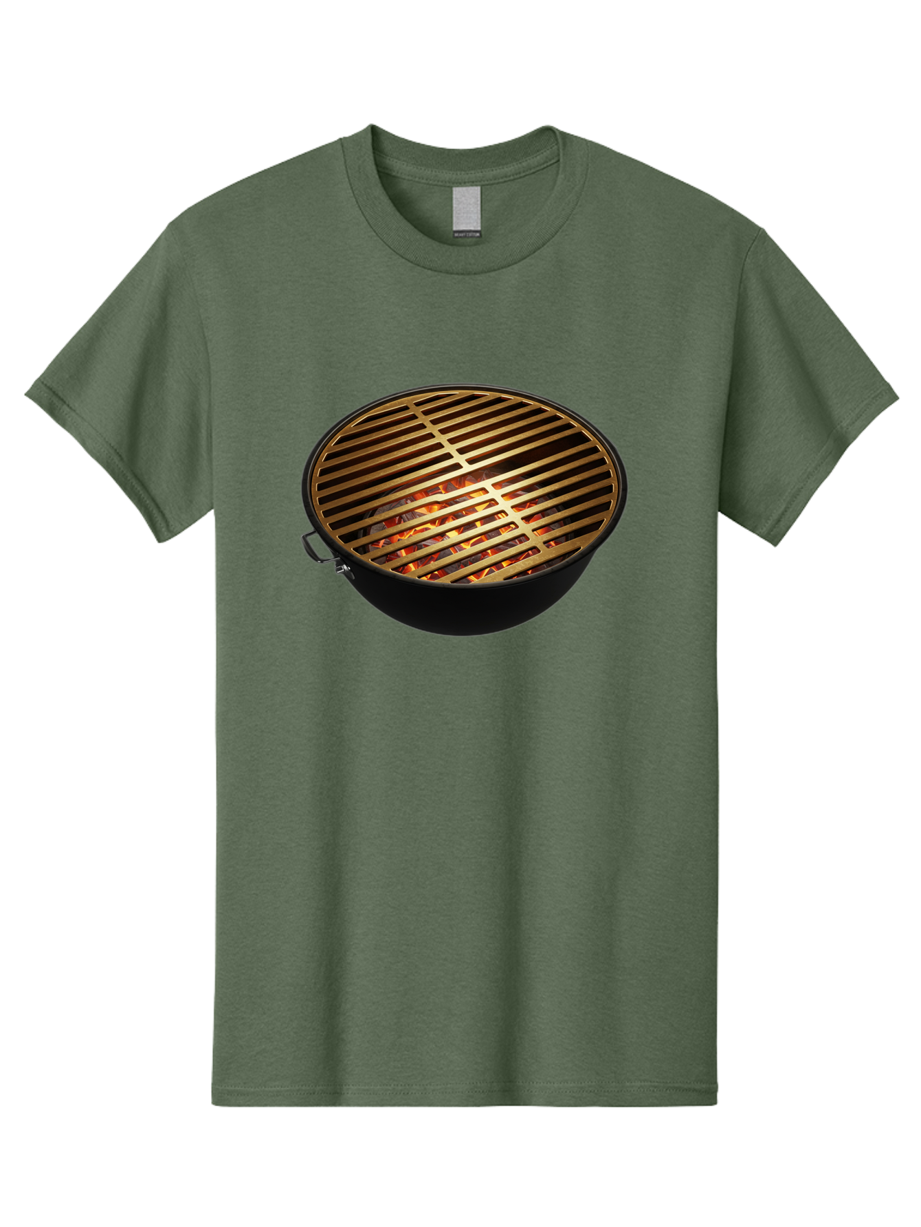Barbecue-Grill-7 Men'S Graphic Tee, 100% Cotton, Comfortable Casual Summer Wear, Machine Washable, Barbecue Grill, Black Metal, Gold Grill Grates, Glowing Coals, Outdoor Cooking, Grill Marks, Barbecue Accessories, Grill Master Bab661 6