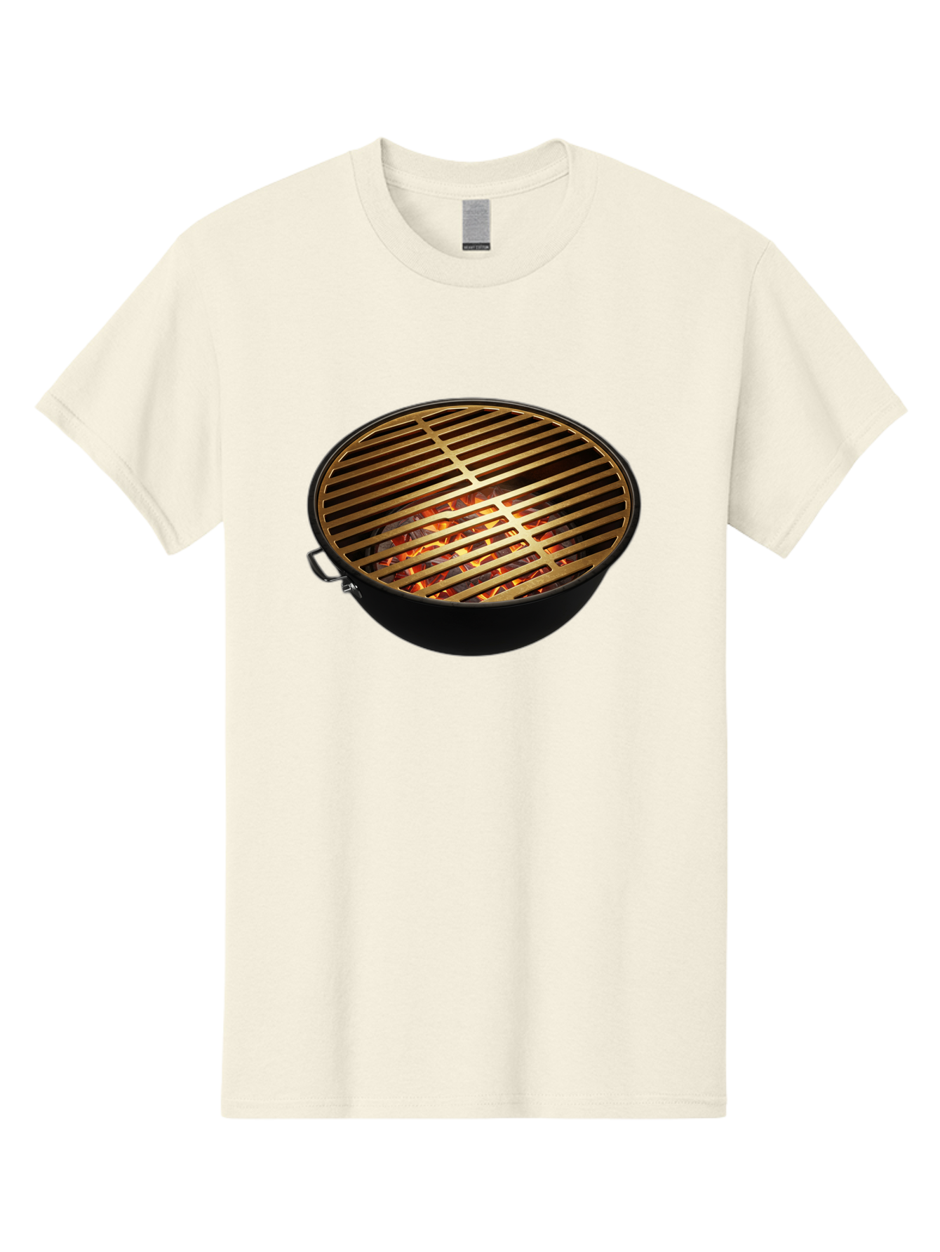 Barbecue-Grill-7 Men'S Graphic Tee, 100% Cotton, Comfortable Casual Summer Wear, Machine Washable, Barbecue Grill, Black Metal, Gold Grill Grates, Glowing Coals, Outdoor Cooking, Grill Marks, Barbecue Accessories, Grill Master Bab661 4