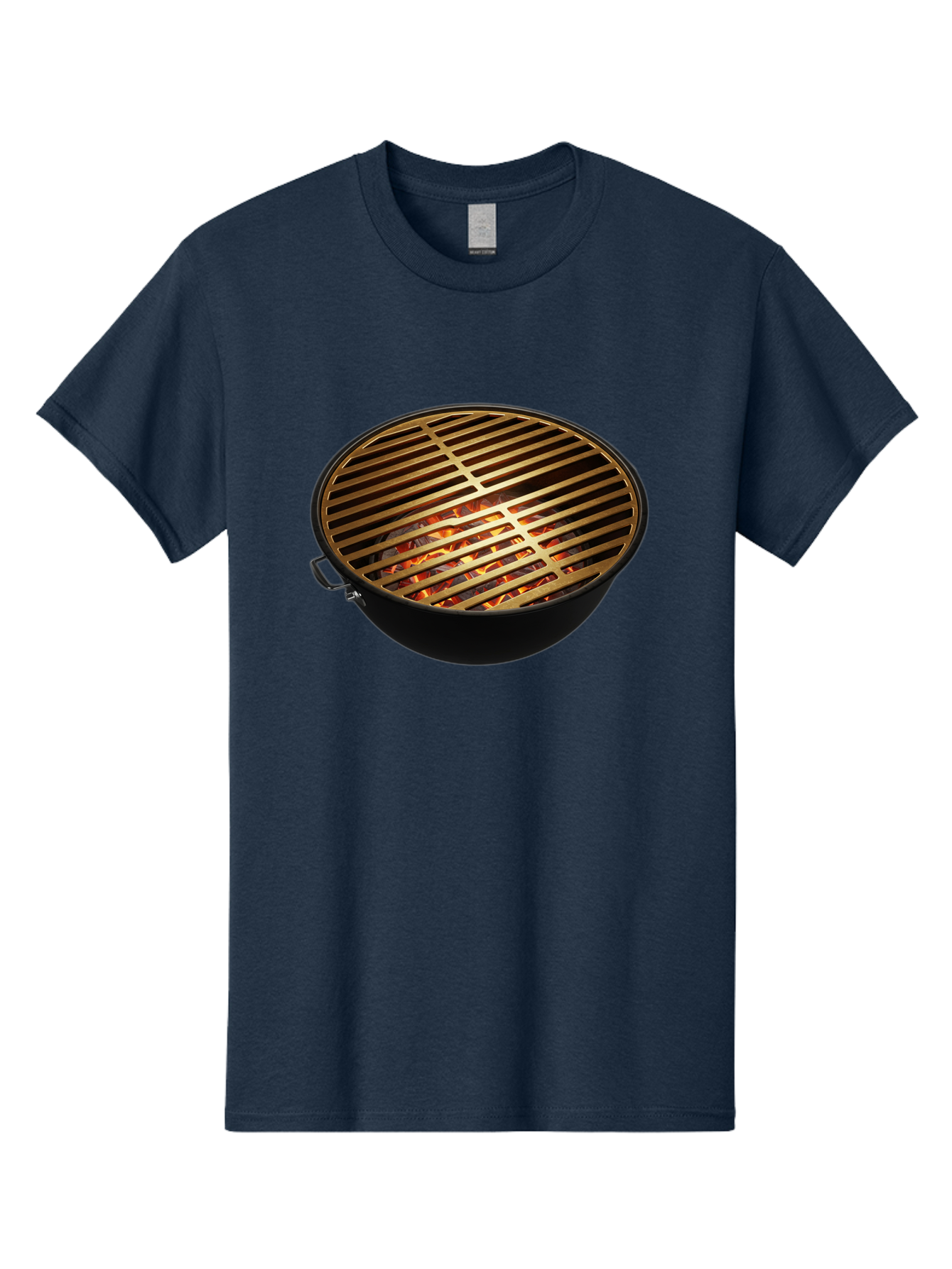 Barbecue-Grill-7 Men'S Graphic Tee, 100% Cotton, Comfortable Casual Summer Wear, Machine Washable, Barbecue Grill, Black Metal, Gold Grill Grates, Glowing Coals, Outdoor Cooking, Grill Marks, Barbecue Accessories, Grill Master Bab661 5