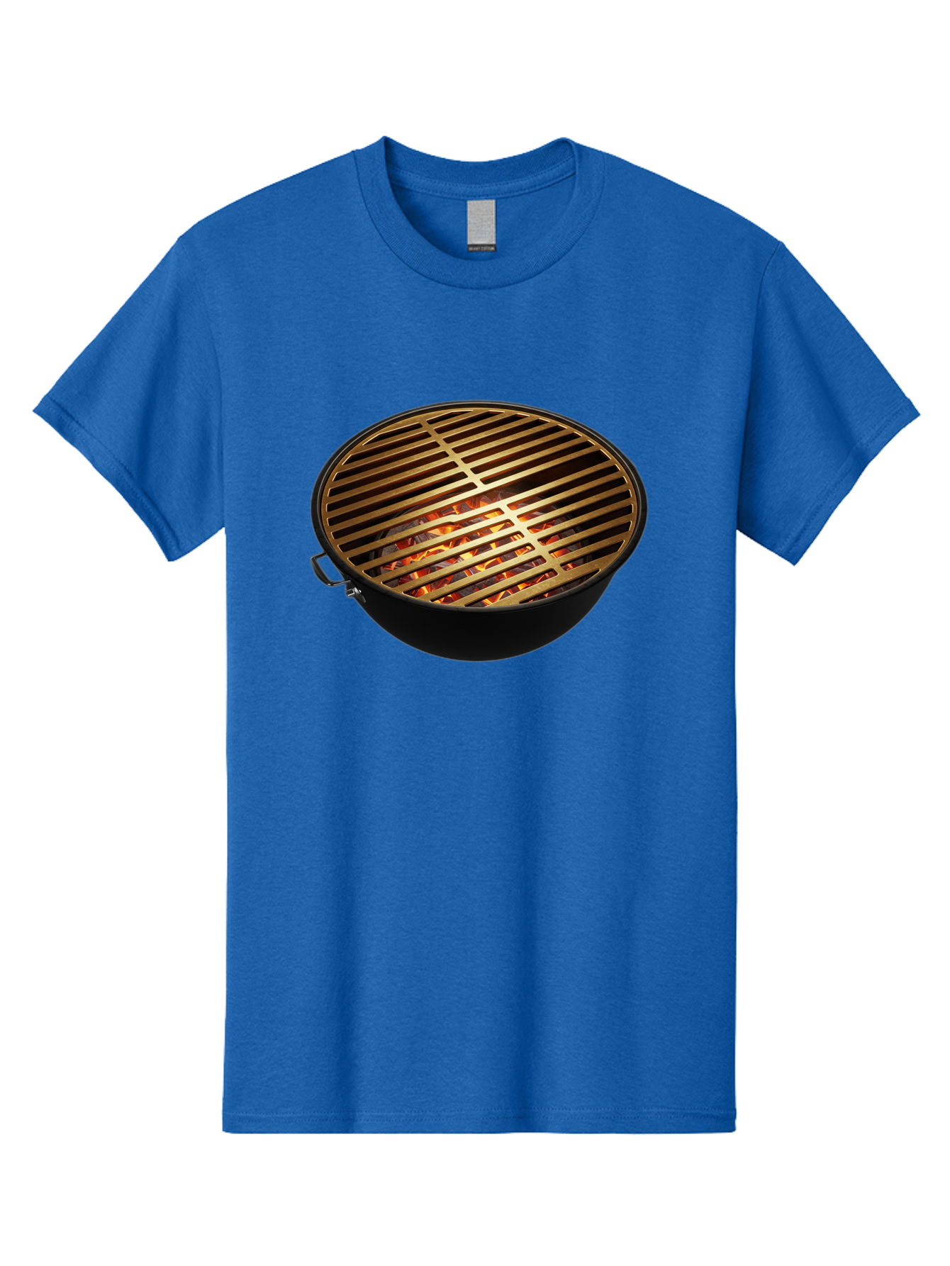 Barbecue-Grill-7 Men'S Graphic Tee, 100% Cotton, Comfortable Casual Summer Wear, Machine Washable, Barbecue Grill, Black Metal, Gold Grill Grates, Glowing Coals, Outdoor Cooking, Grill Marks, Barbecue Accessories, Grill Master Bab661 12