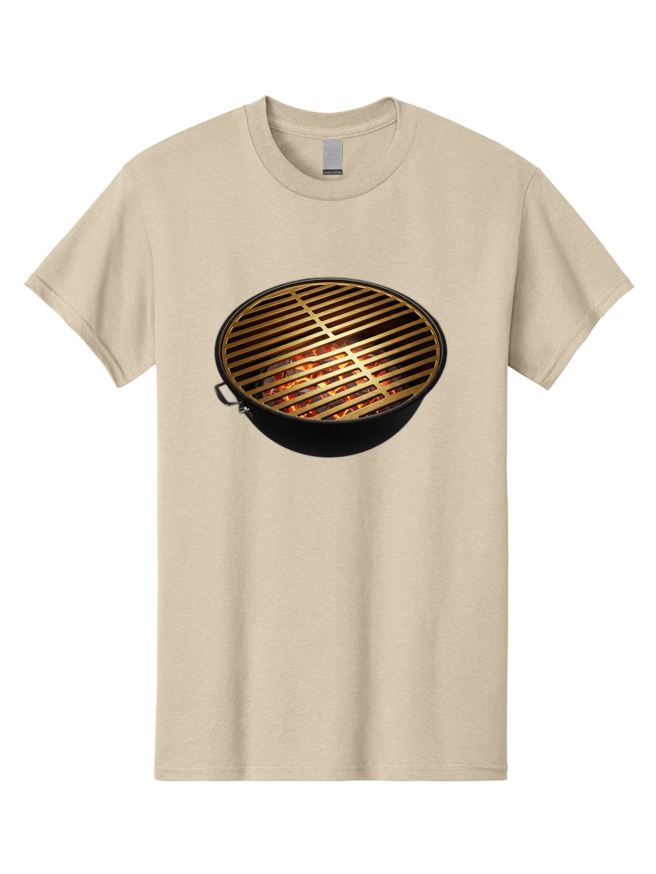 Barbecue-Grill-7 Men'S Graphic Tee, 100% Cotton, Comfortable Casual Summer Wear, Machine Washable, Barbecue Grill, Black Metal, Gold Grill Grates, Glowing Coals, Outdoor Cooking, Grill Marks, Barbecue Accessories, Grill Master Bab661 7