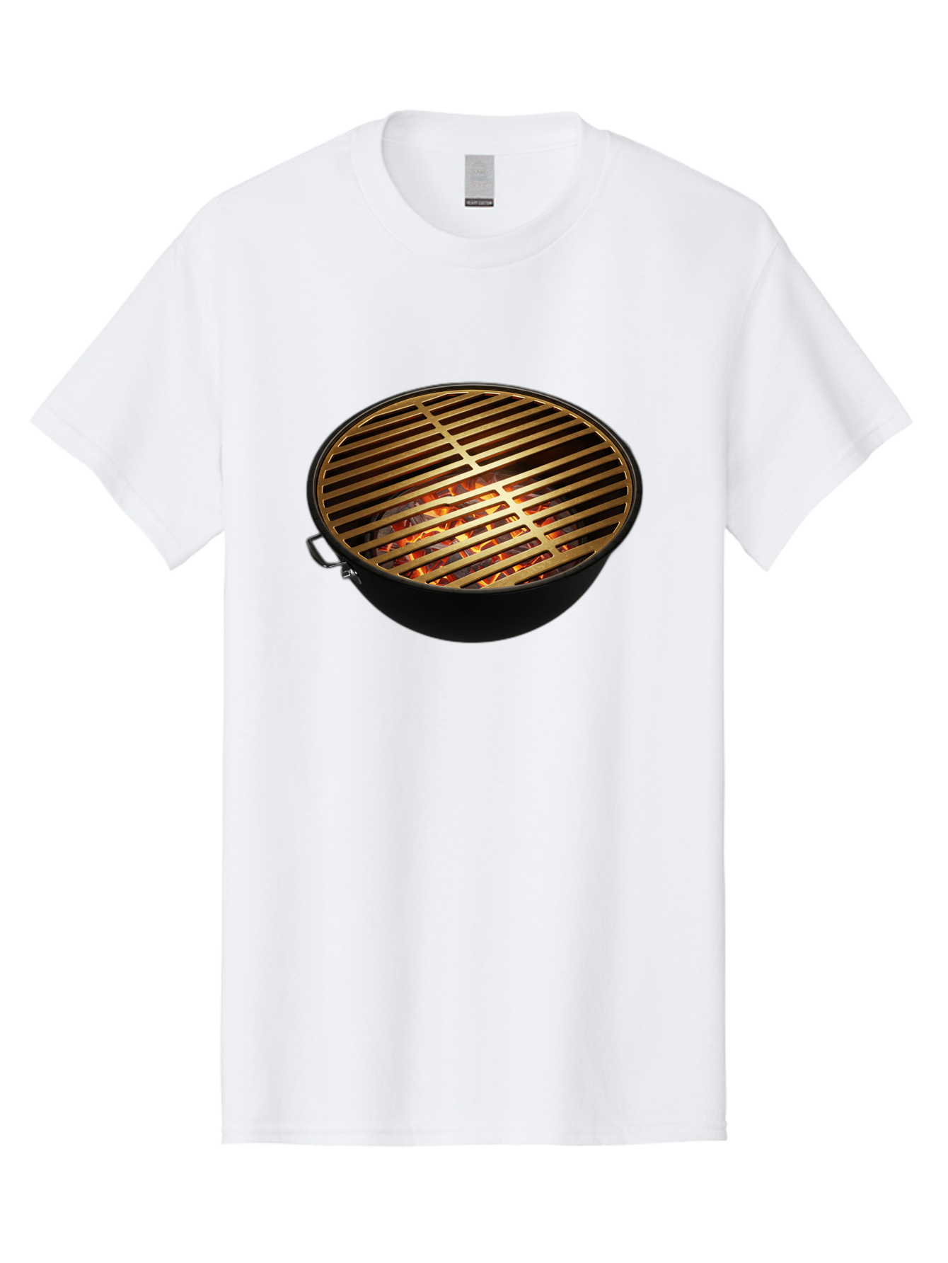 Barbecue-Grill-7 Men'S Graphic Tee, 100% Cotton, Comfortable Casual Summer Wear, Machine Washable, Barbecue Grill, Black Metal, Gold Grill Grates, Glowing Coals, Outdoor Cooking, Grill Marks, Barbecue Accessories, Grill Master Bab661 13