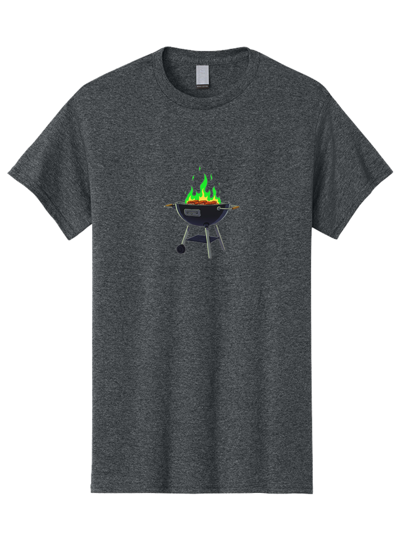 Barbecue-Grill Men'S Graphic Tee, 100% Cotton, Comfortable Casual Summer Wear, Machine Washable, Charcoal Barbecue, Grill With Flames, Outdoor Cooking, Outdoor Kitchen, Bbq Grill, Backyard Barbecue, Sizzling Meat, Grilling Food Bab662 4