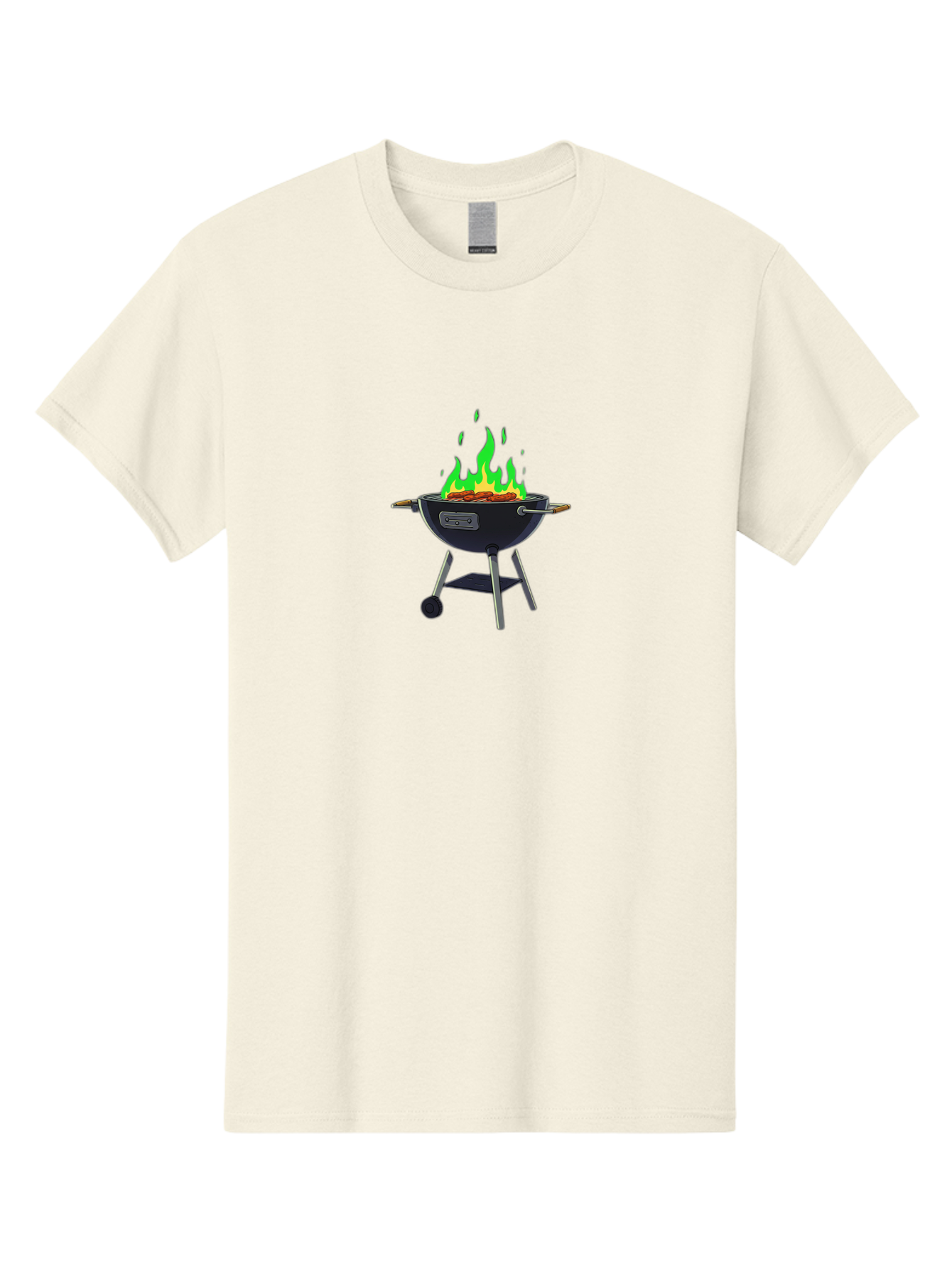 Barbecue-Grill Men'S Graphic Tee, 100% Cotton, Comfortable Casual Summer Wear, Machine Washable, Charcoal Barbecue, Grill With Flames, Outdoor Cooking, Outdoor Kitchen, Bbq Grill, Backyard Barbecue, Sizzling Meat, Grilling Food Bab662 6