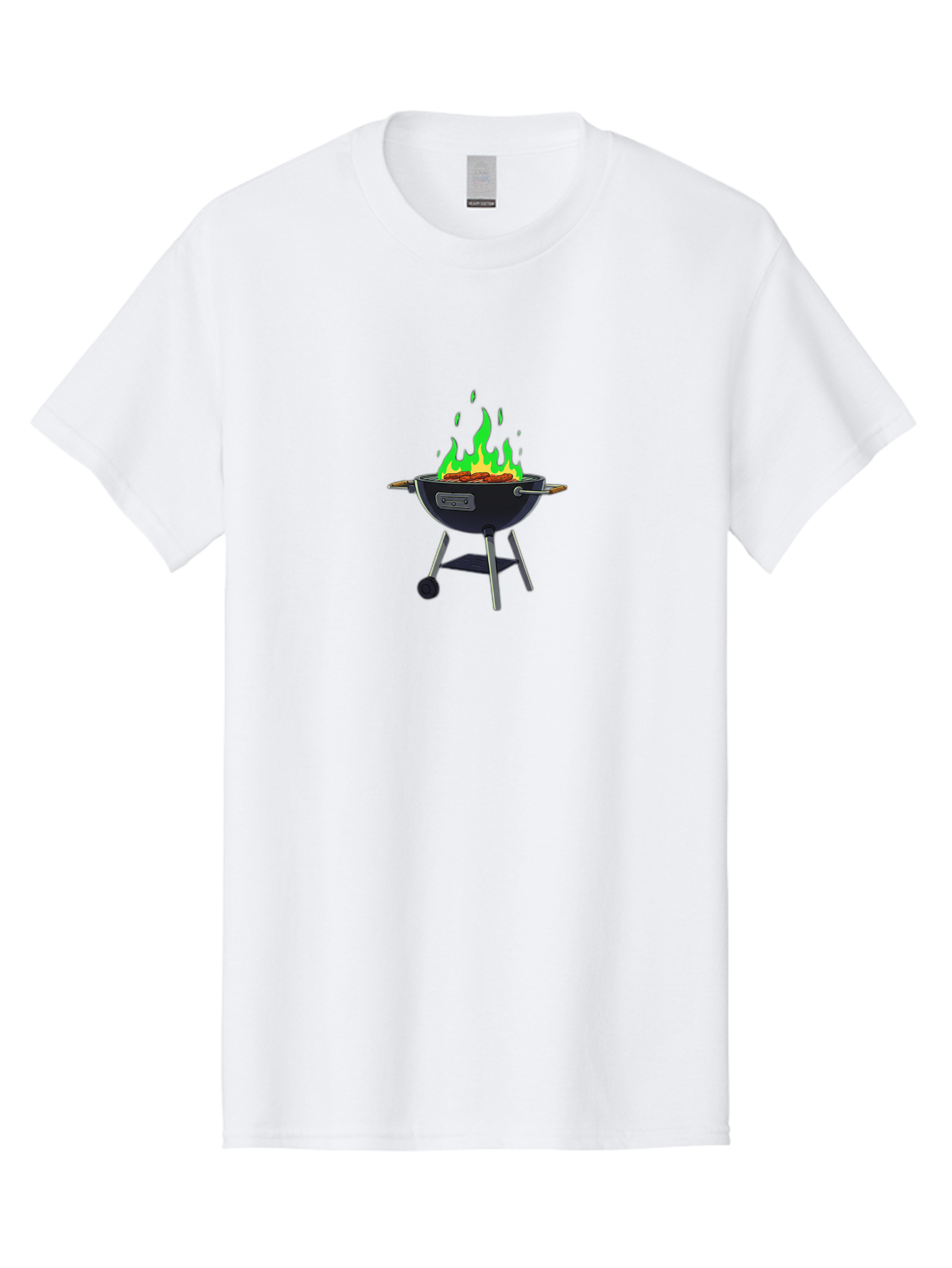Barbecue-Grill Men'S Graphic Tee, 100% Cotton, Comfortable Casual Summer Wear, Machine Washable, Charcoal Barbecue, Grill With Flames, Outdoor Cooking, Outdoor Kitchen, Bbq Grill, Backyard Barbecue, Sizzling Meat, Grilling Food Bab662 11