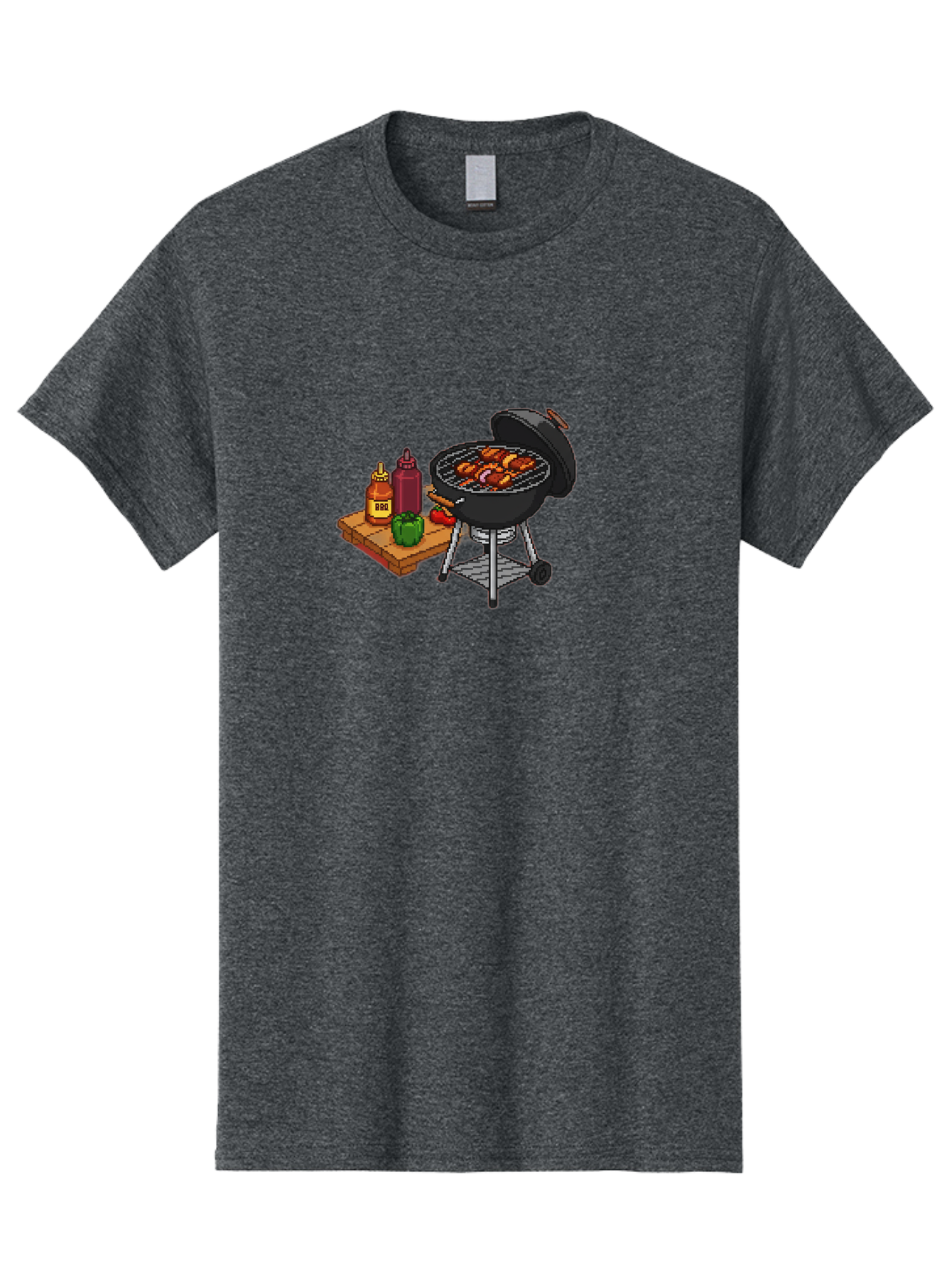 Bbq-Grill-2 Men'S Graphic Tee, 100% Cotton, Comfortable Casual Summer Wear, Machine Washable, Bbq Grill With Sausages, Outdoor Cooking, Grilling, Barbecue Sauce, Condiments, Bell Pepper, Chili Pepper, Grilling Essentials, Barbecue, Bab667 14