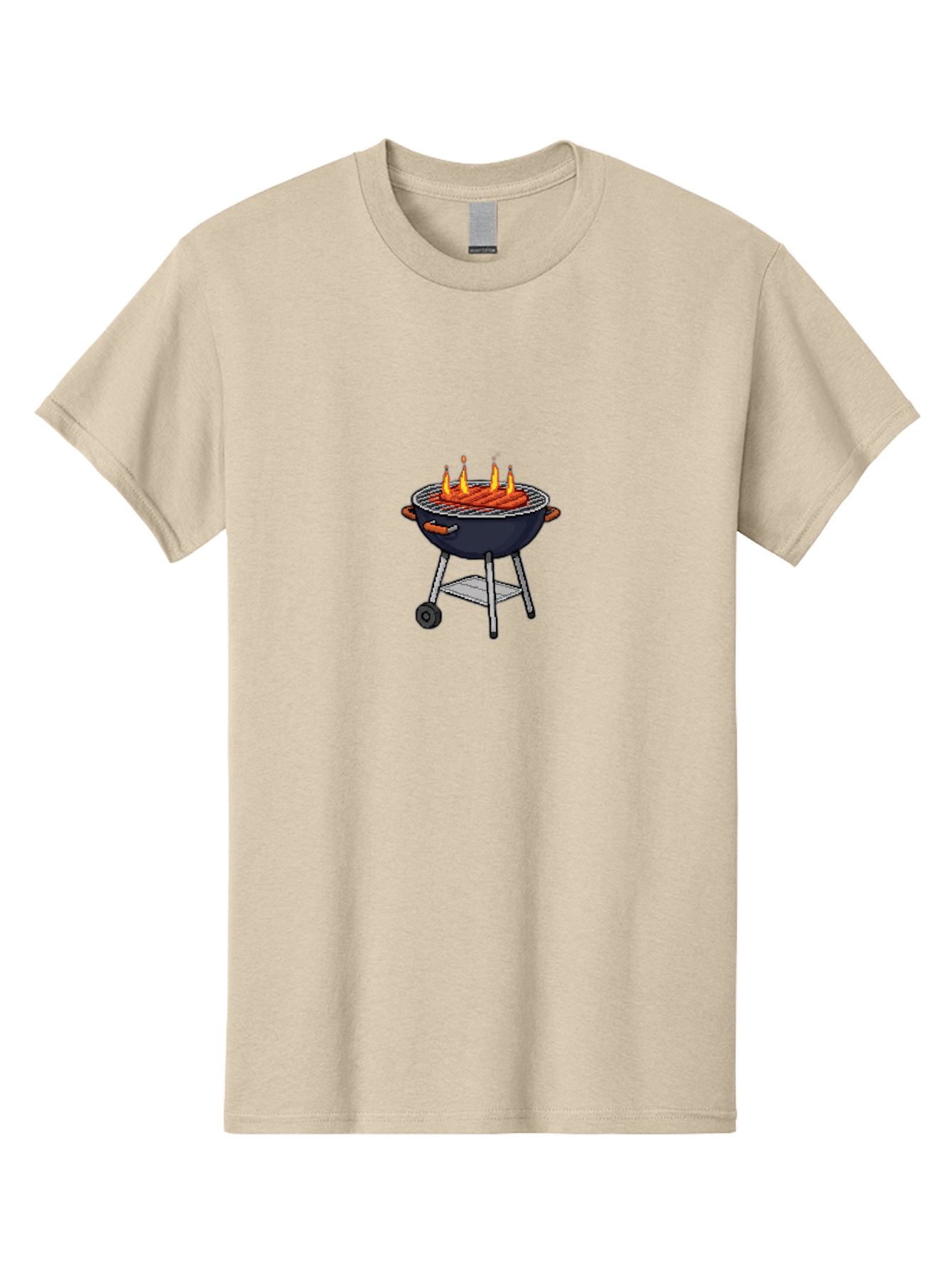 Bbq-Grill-3 Men'S Graphic Tee, 100% Cotton, Comfortable Casual Summer Wear, Machine Washable, Hot Dogs On Grill, Barbecue, Grilling, Summertime, Outdoor Cooking, Sausages, Grill Marks, Flame Grilled Bab668 14